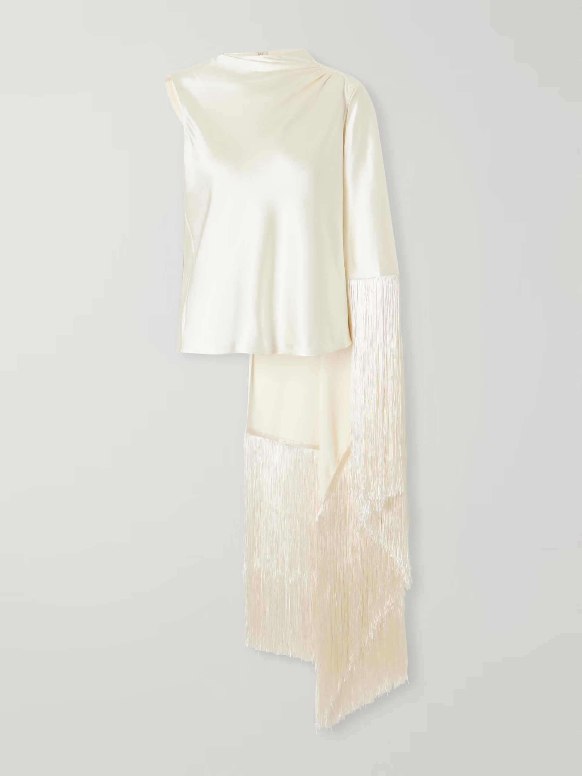 Self-Portrait, Asymmetric Fringed Satin Cami