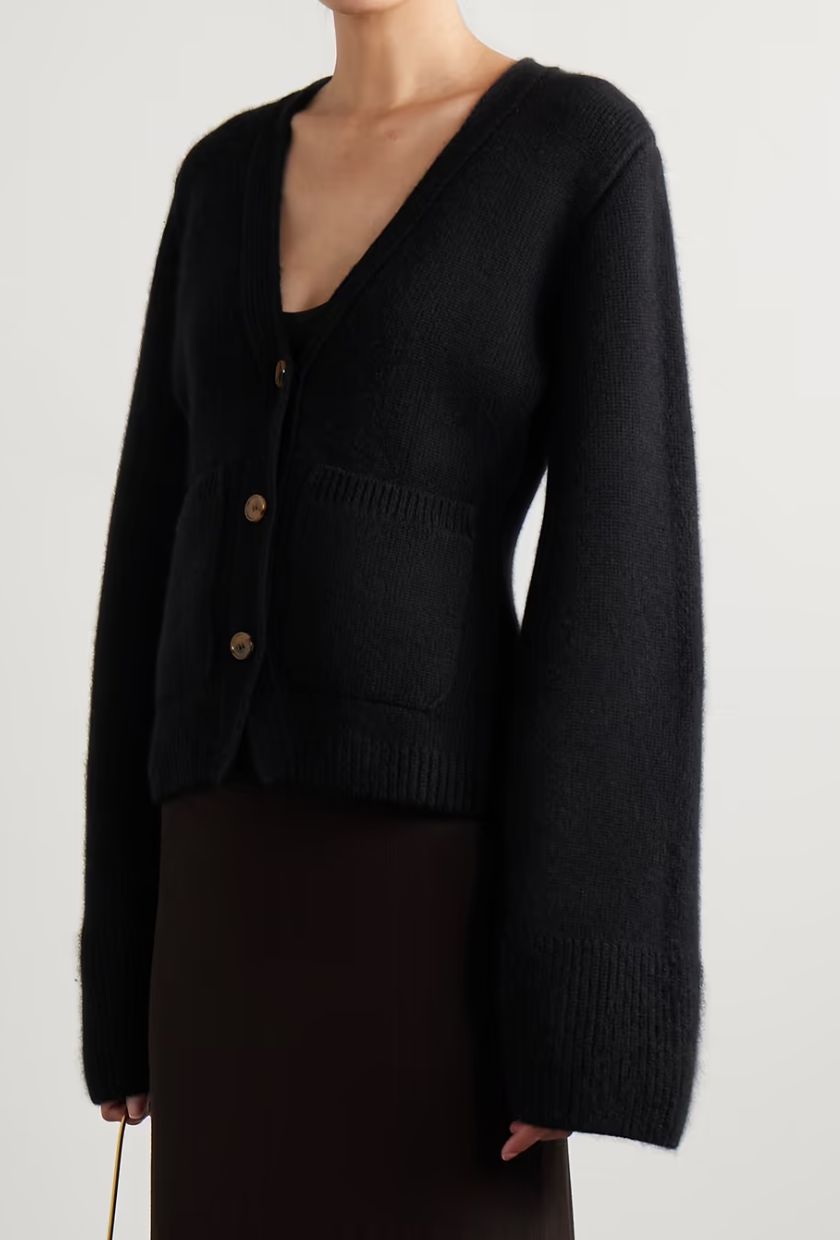 KHAITE, Scarlet Cashmere-Blend Cardigan