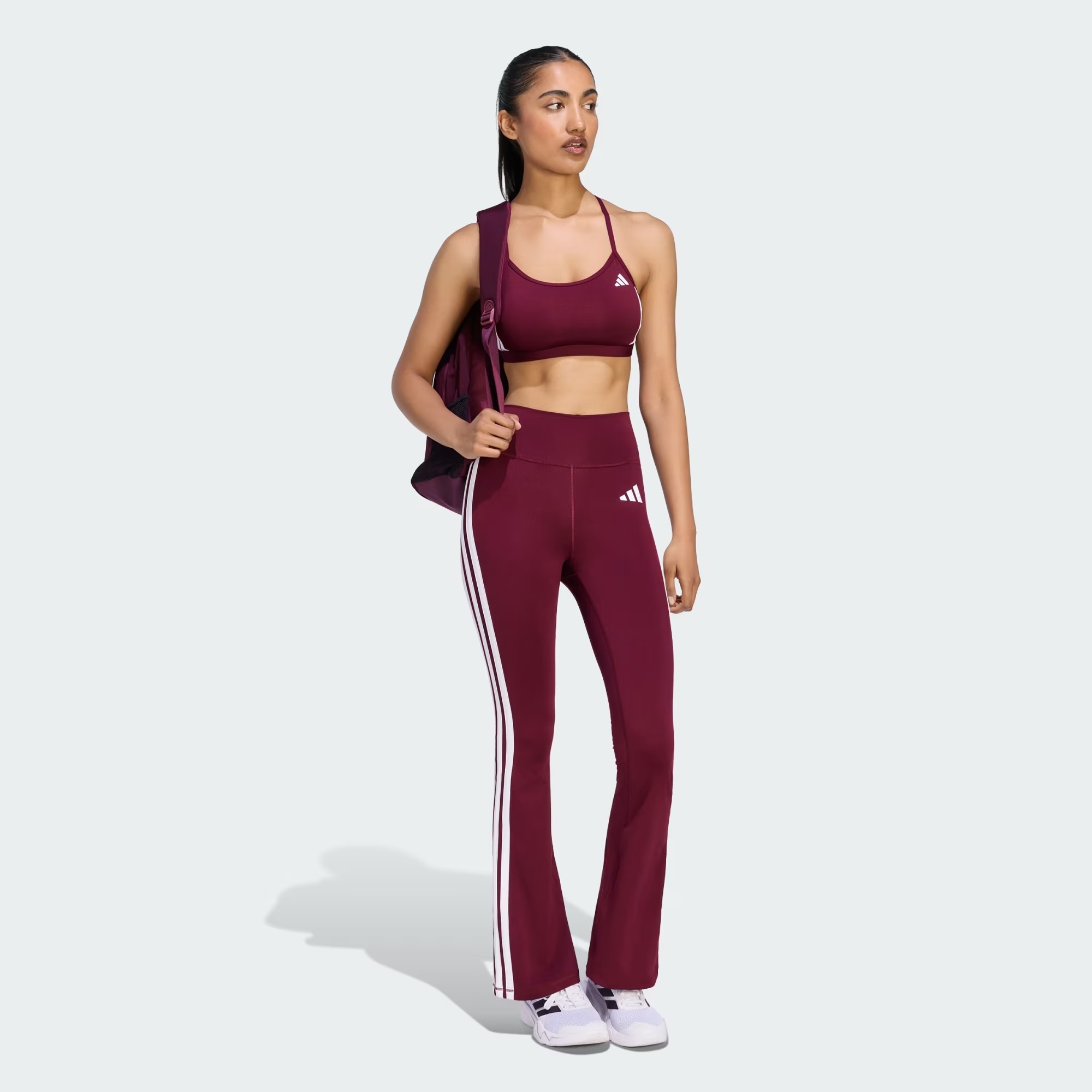 adidas, Optim&eacute; Essentials 3-Stripes Flared Leggings