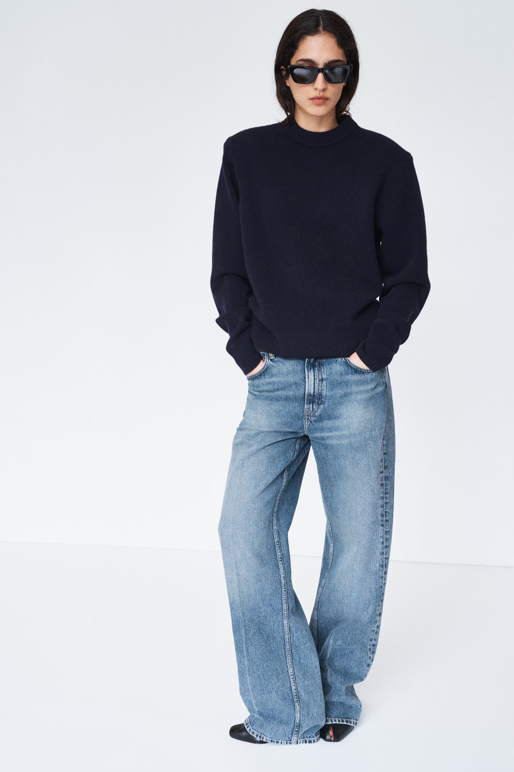 H&M, Wide Crease-Leg Jeans
