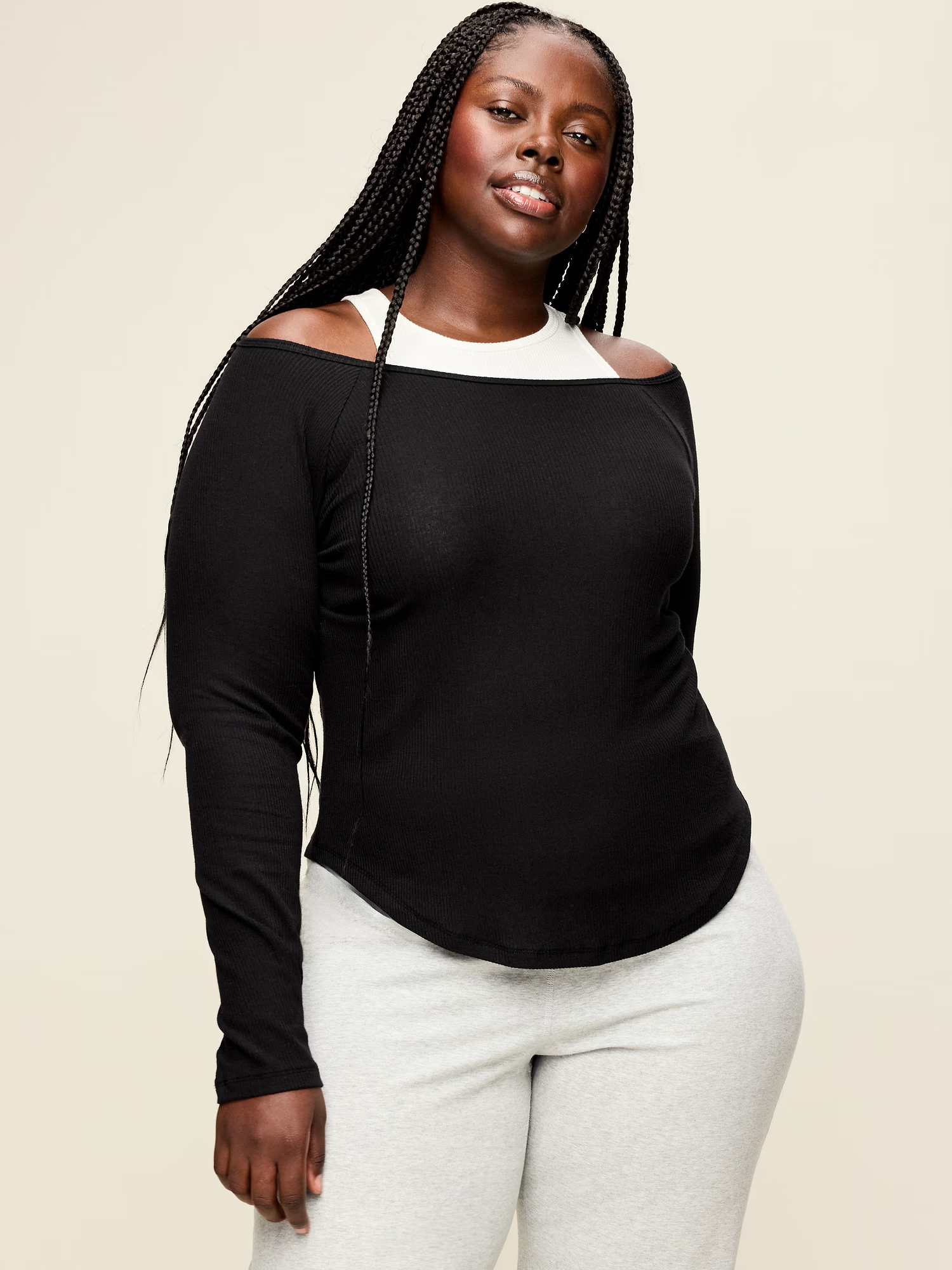 Old Navy, Cloudlite Ribbed Long-Sleeve Boatneck Top
