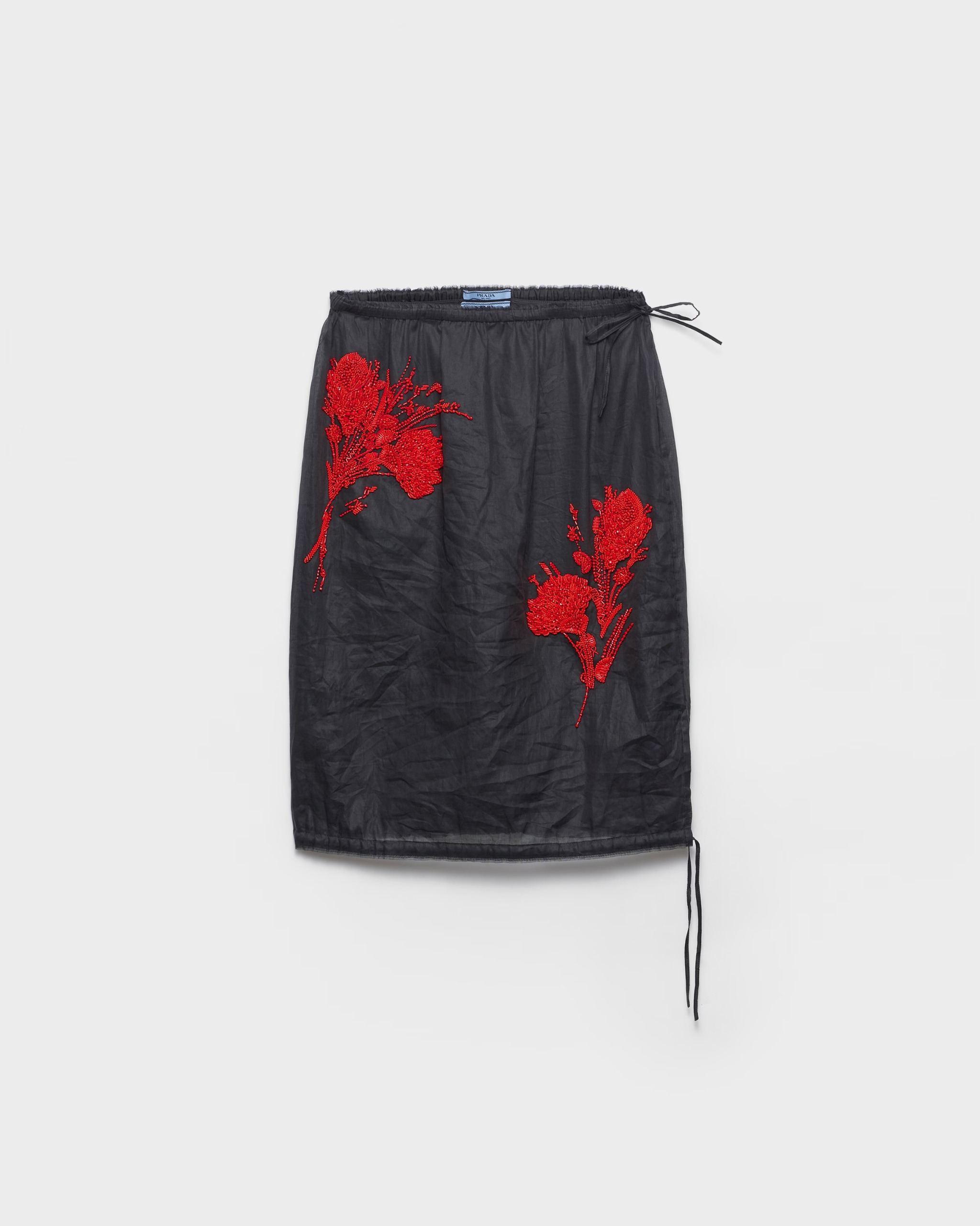 Prada, Embroidered Organza Midi Skirt