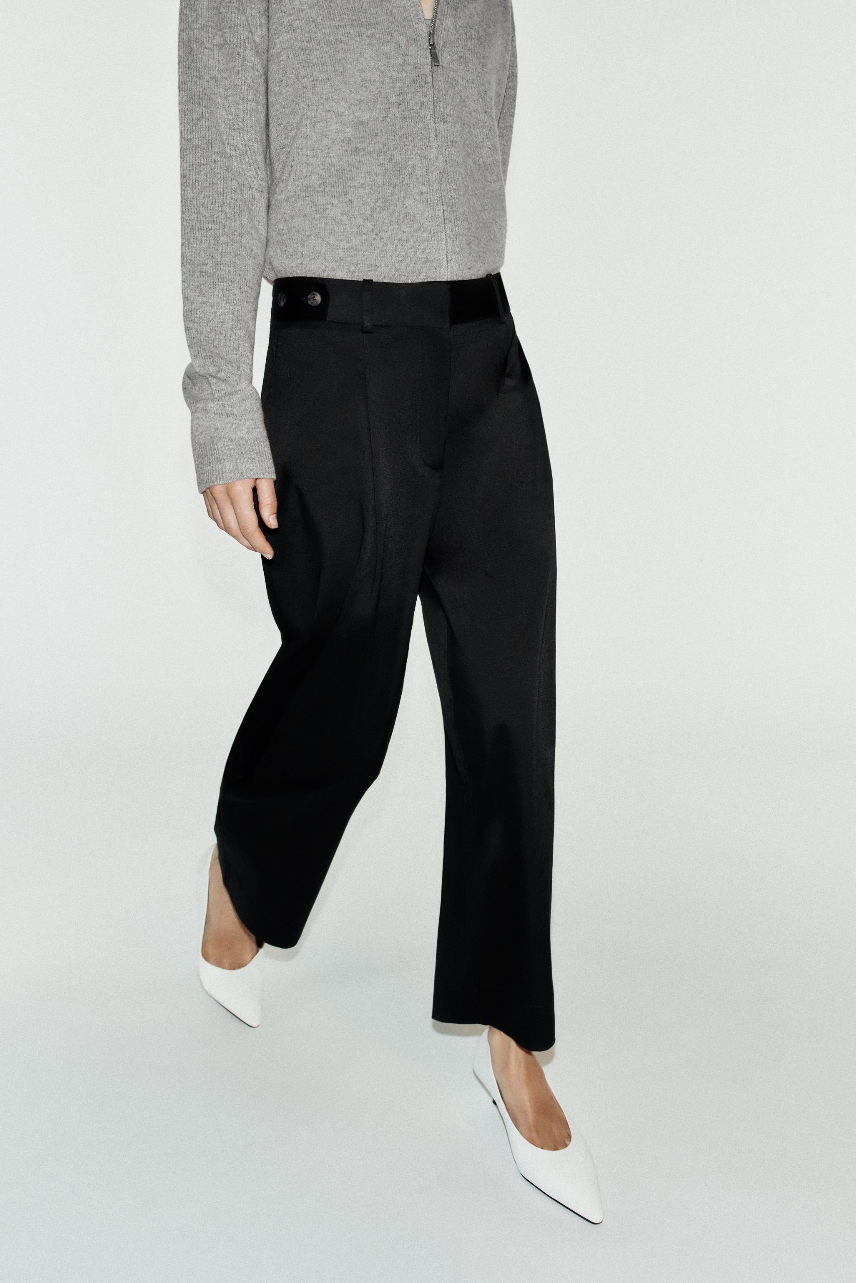 Waist Tab Pants - Black - Xs