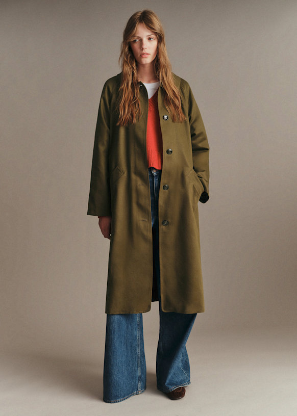 Clyde Coat - Dark Green - Organic Cotton - Sézane