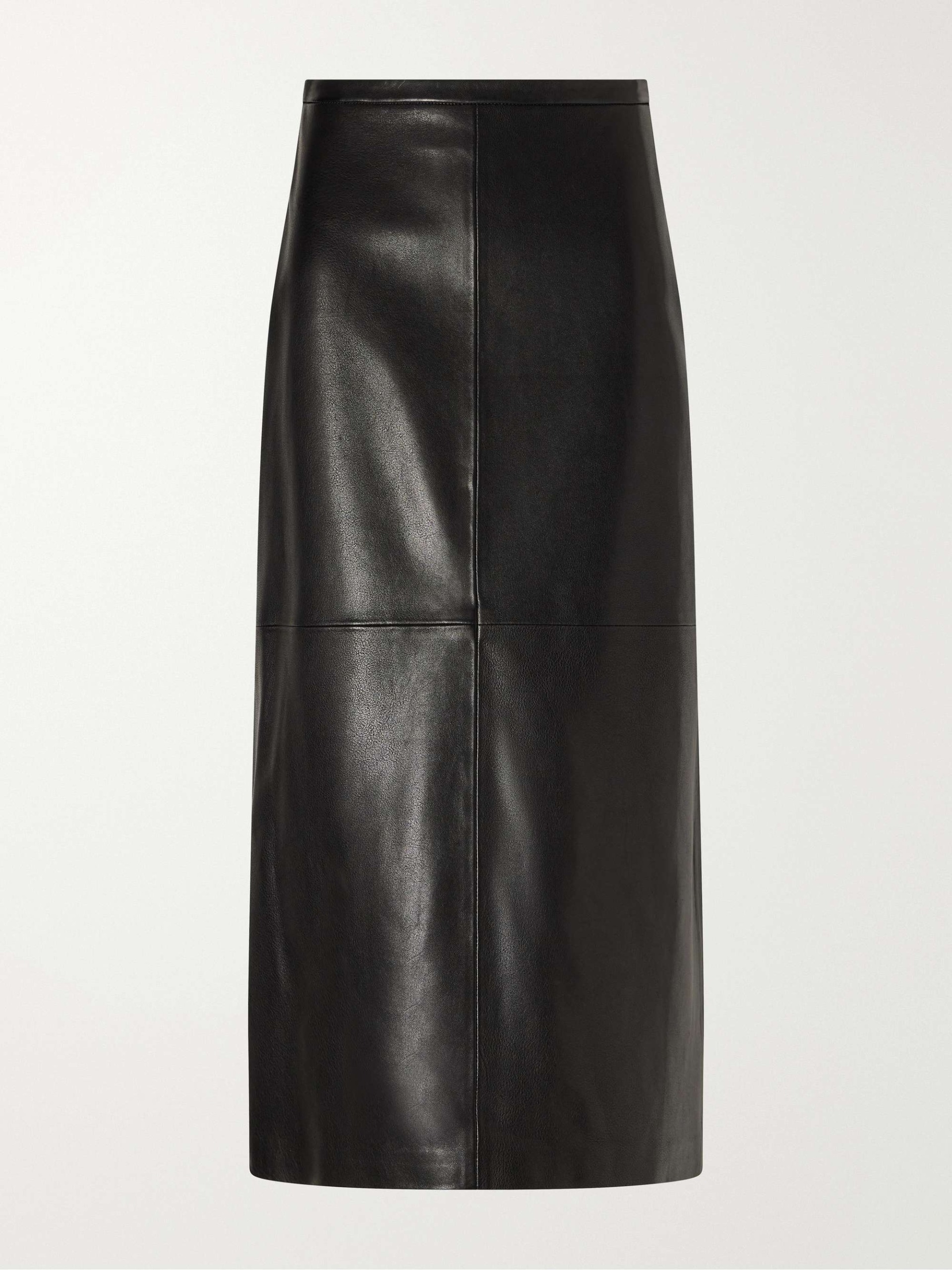 Alana Paneled Leather Midi Skirt