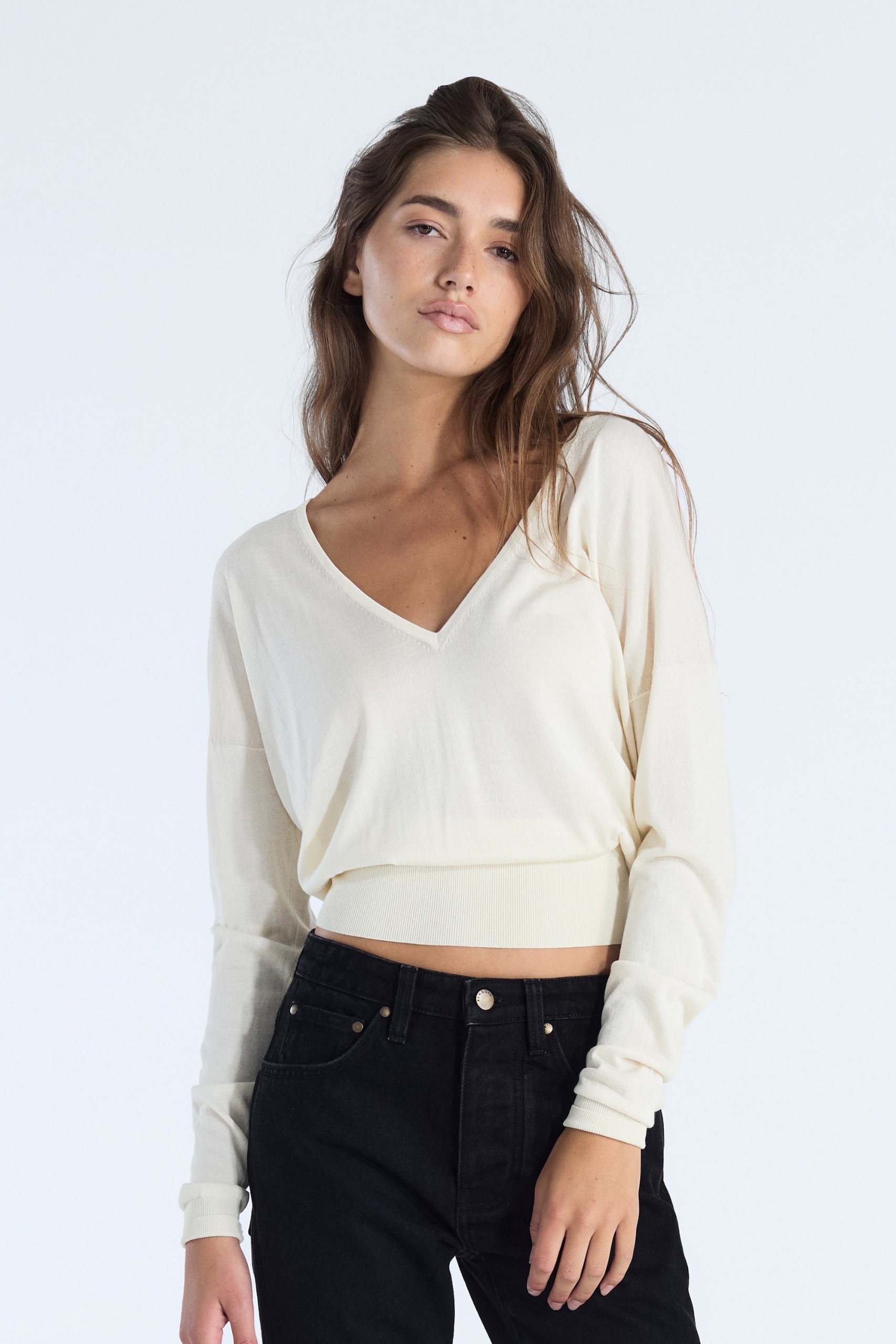 Silk Cashmere V-Neck Sweater