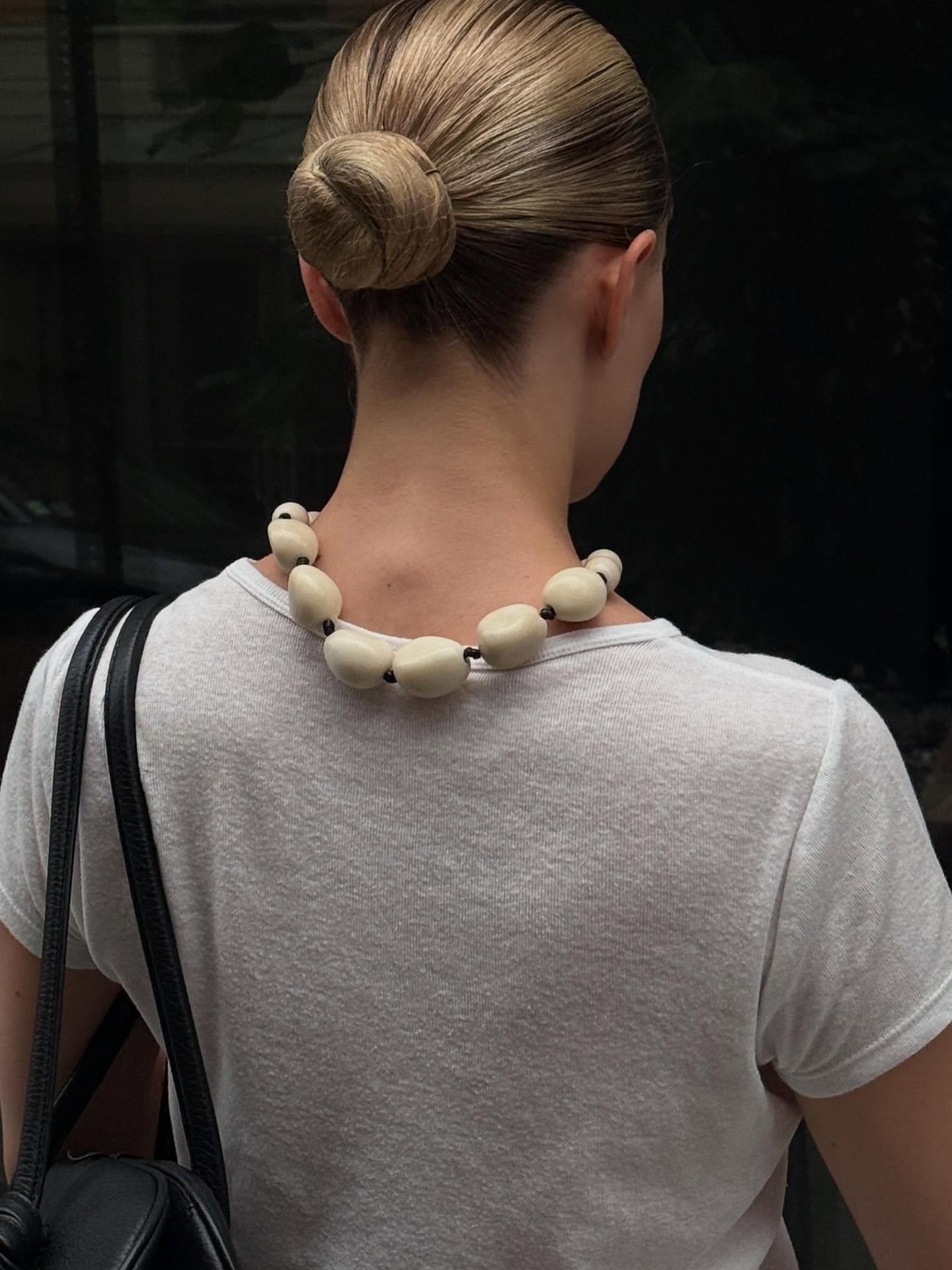 @christietyler wearing Hunting Season beaded necklace.