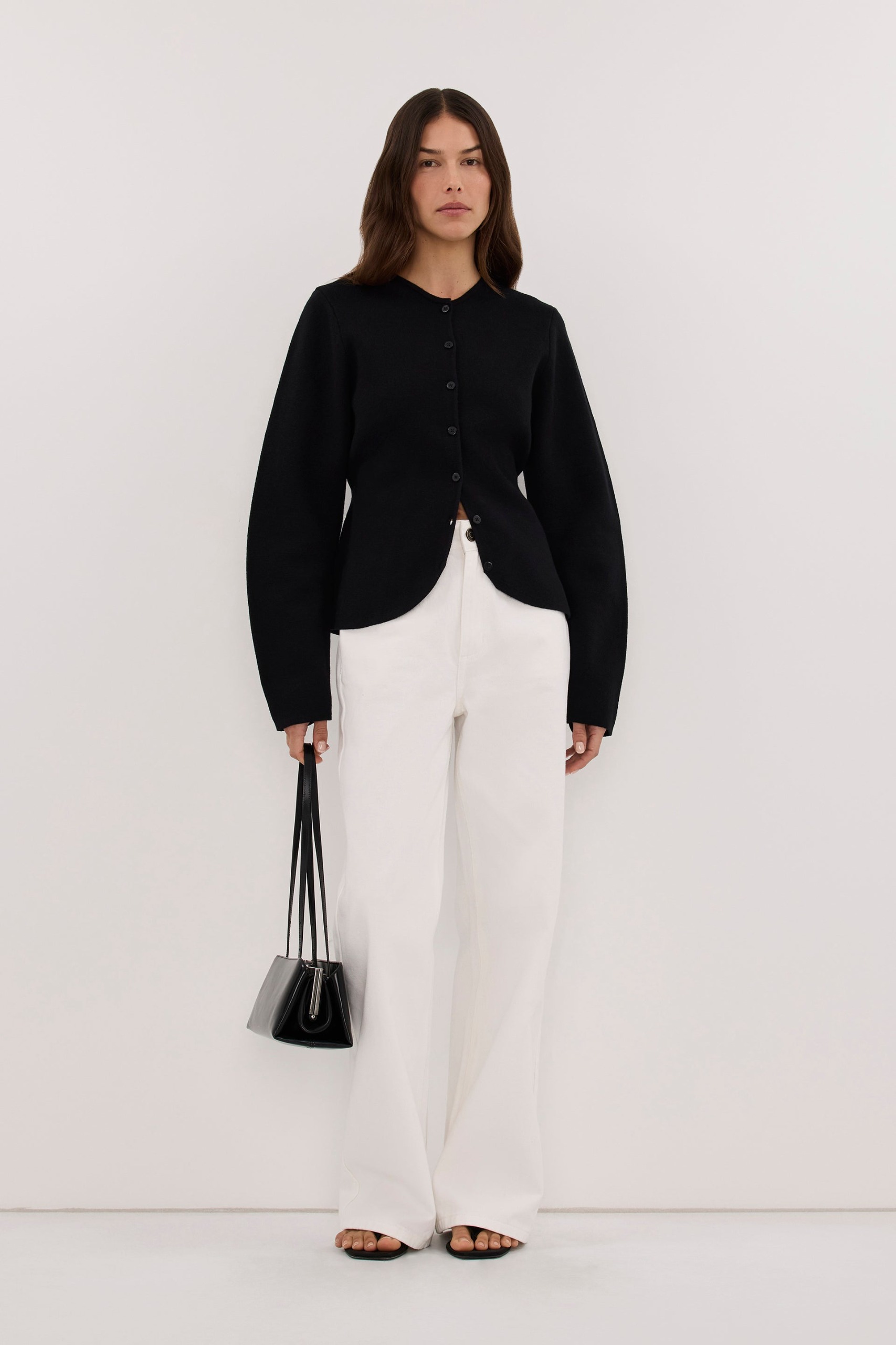 Eliza Black Cinched Cardigan - Xxs / Black