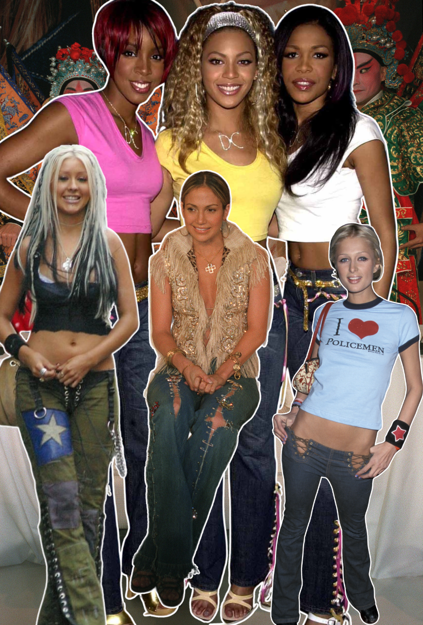 Image of the lace up jeans trend 2026