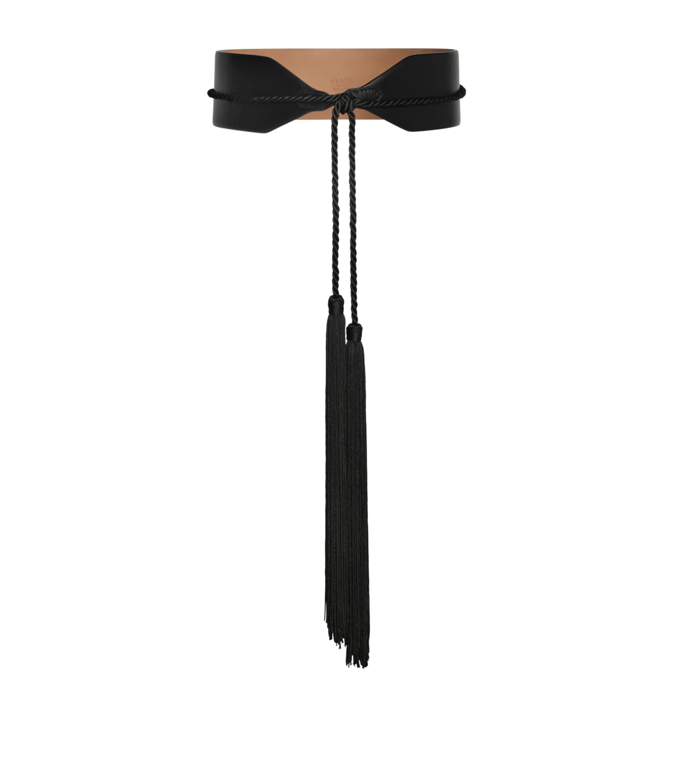 Ala&iuml;a Large Leather Cord Tassel Belt