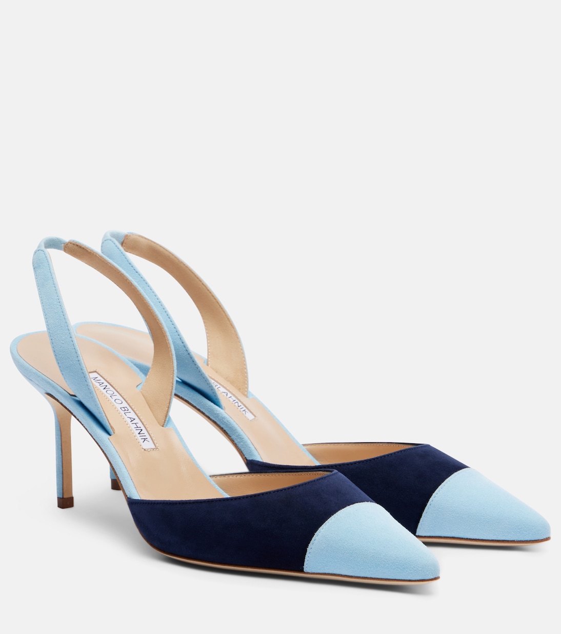 Capsli Suede Slingback Pumps in Blue - Manolo Blahnik