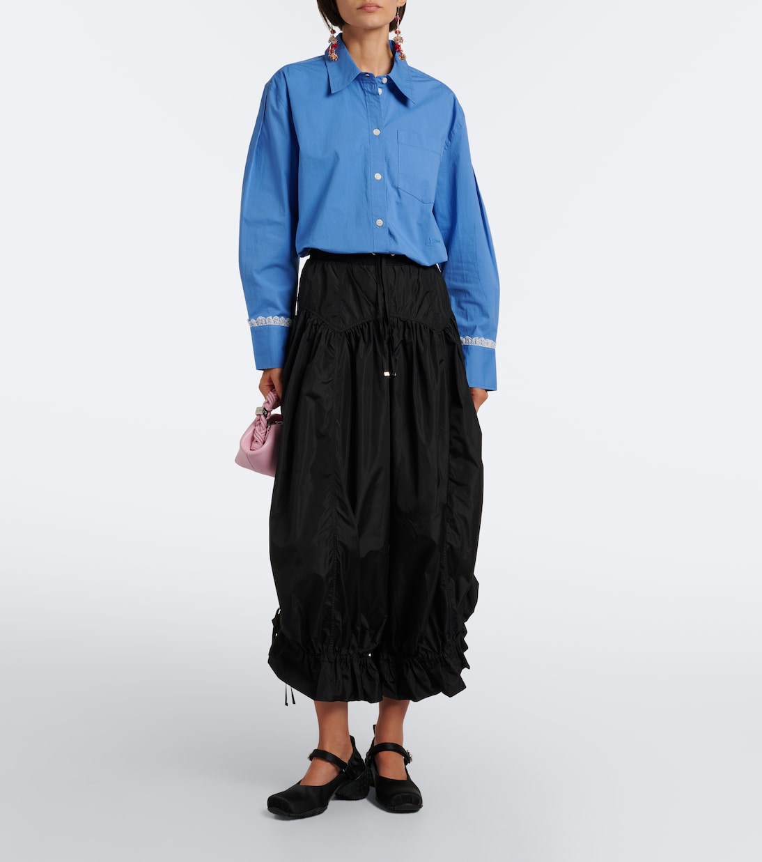 Ruffled Balloon Pants in Black - Ganni
