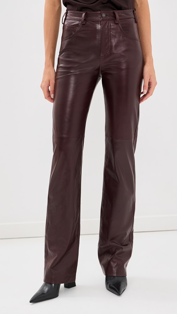 Joan Leather Pants - Merlot