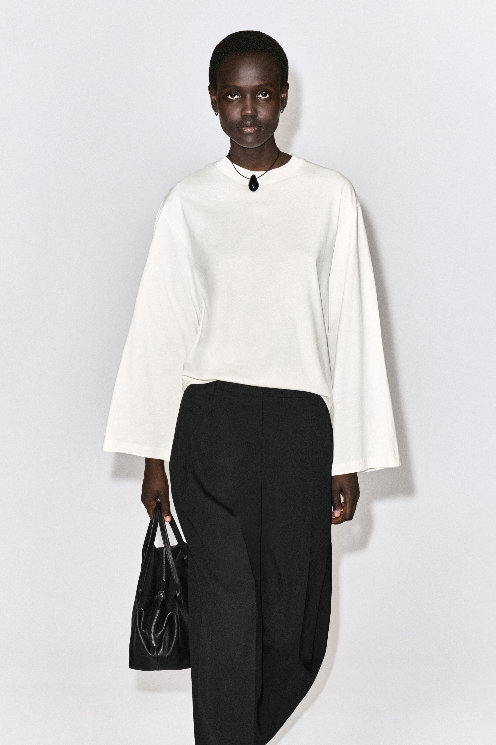 Brushed-Cotton Long-Sleeved T-Shirt