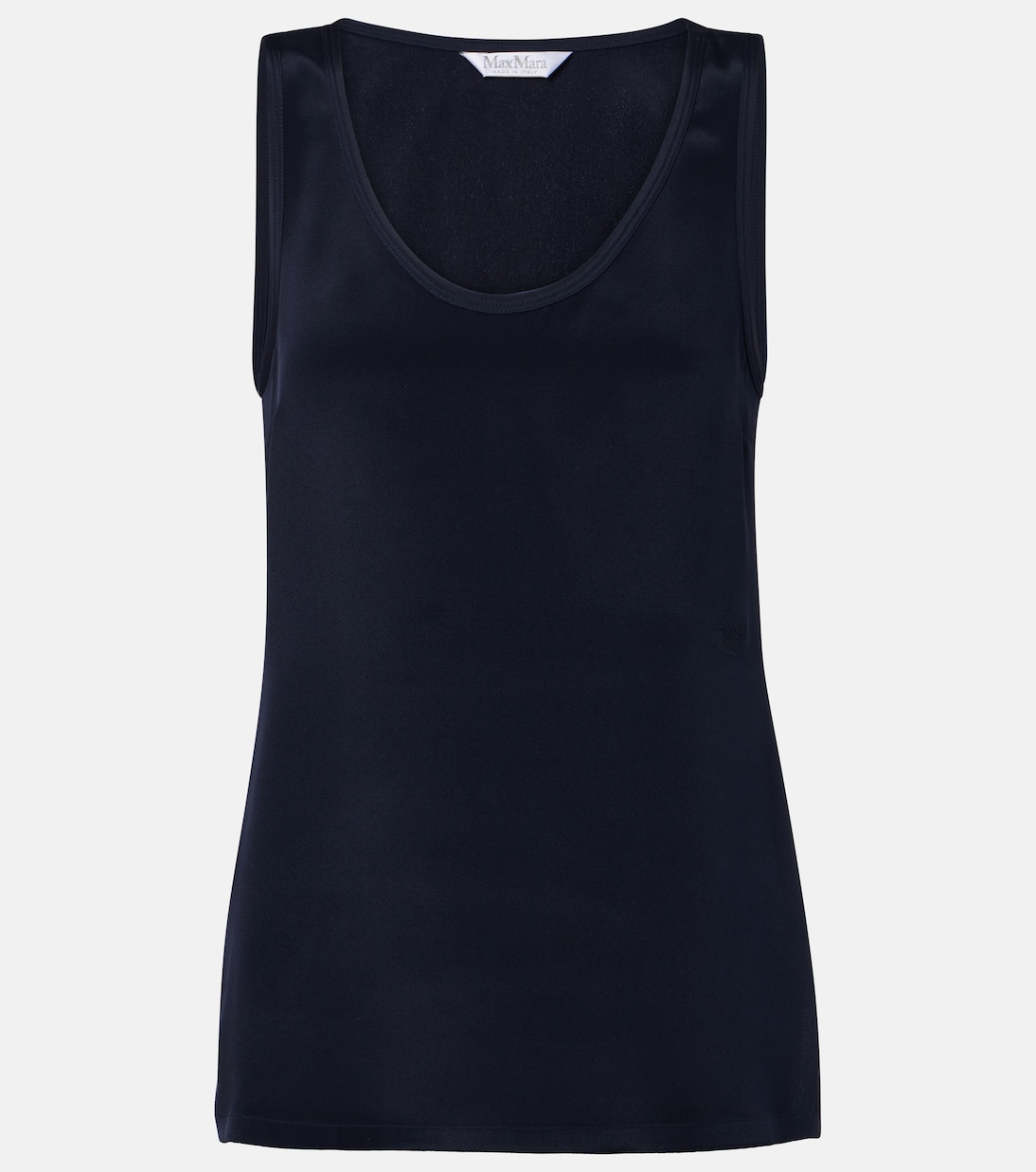 Silk Cr&ecirc;pe De Chine Tank Top in Blue - Max Mara
