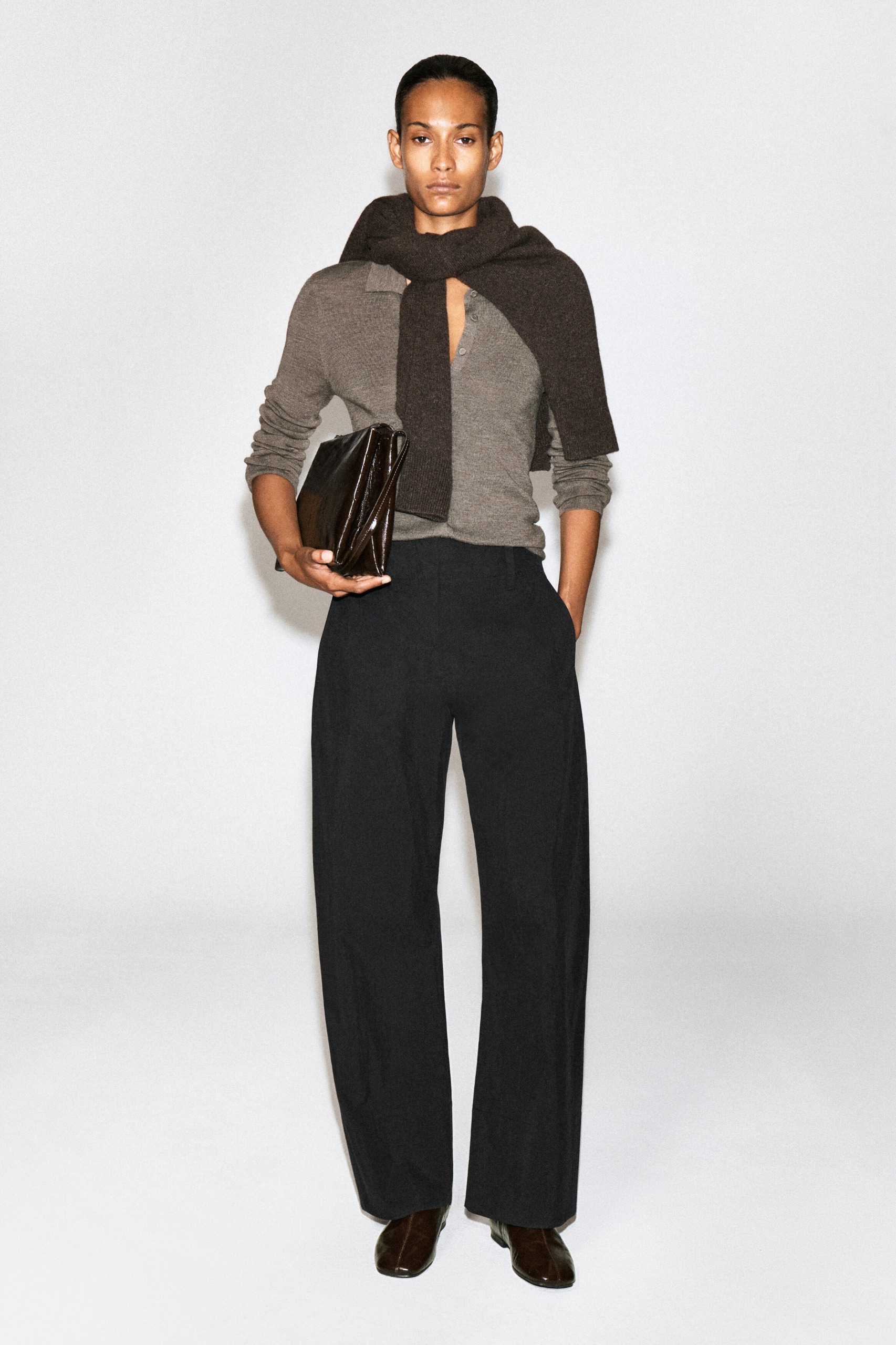 Barrel-Leg Pima Cotton Pants