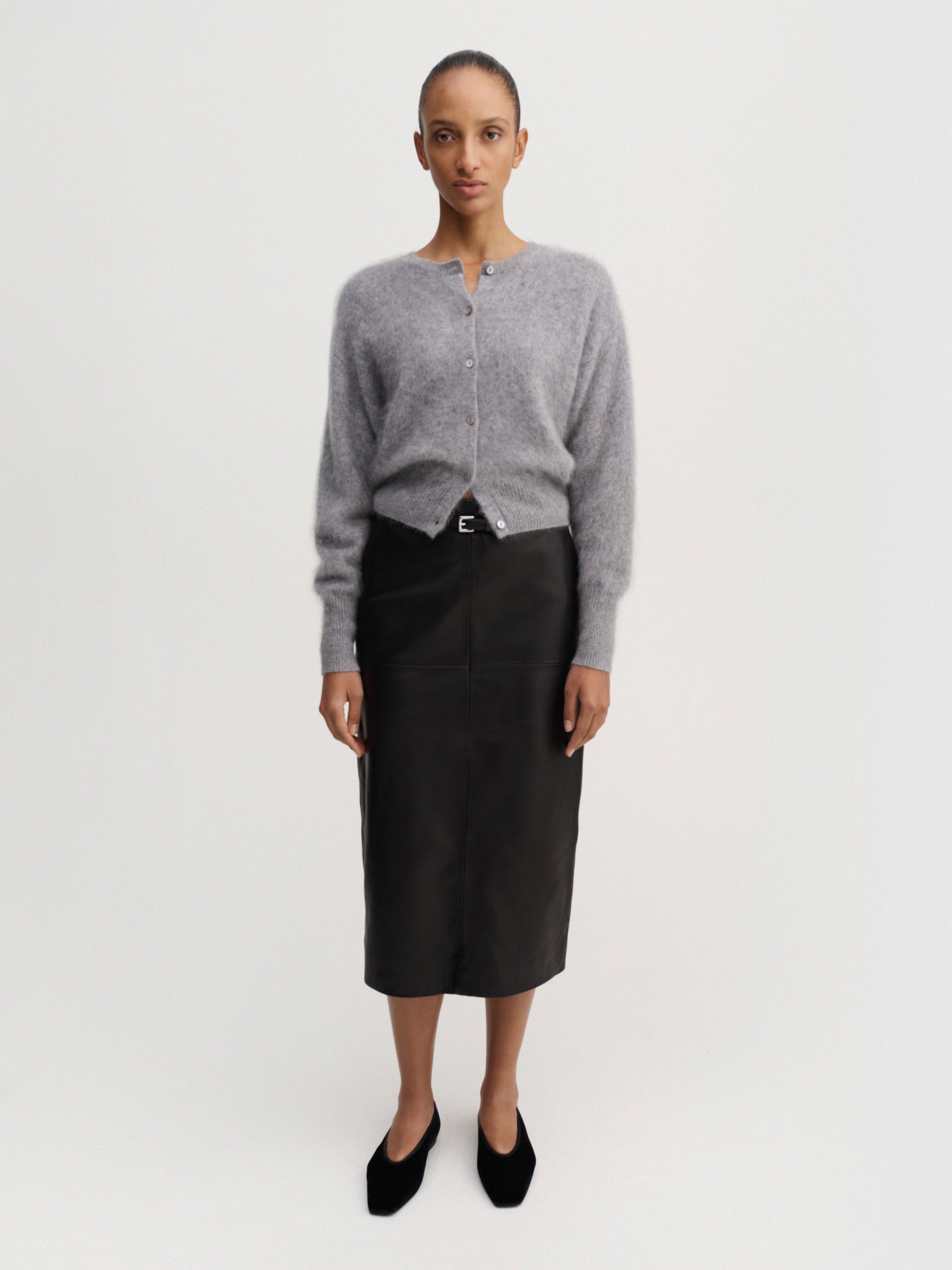 Coco Brushed Cardigan, Grey - Xs
