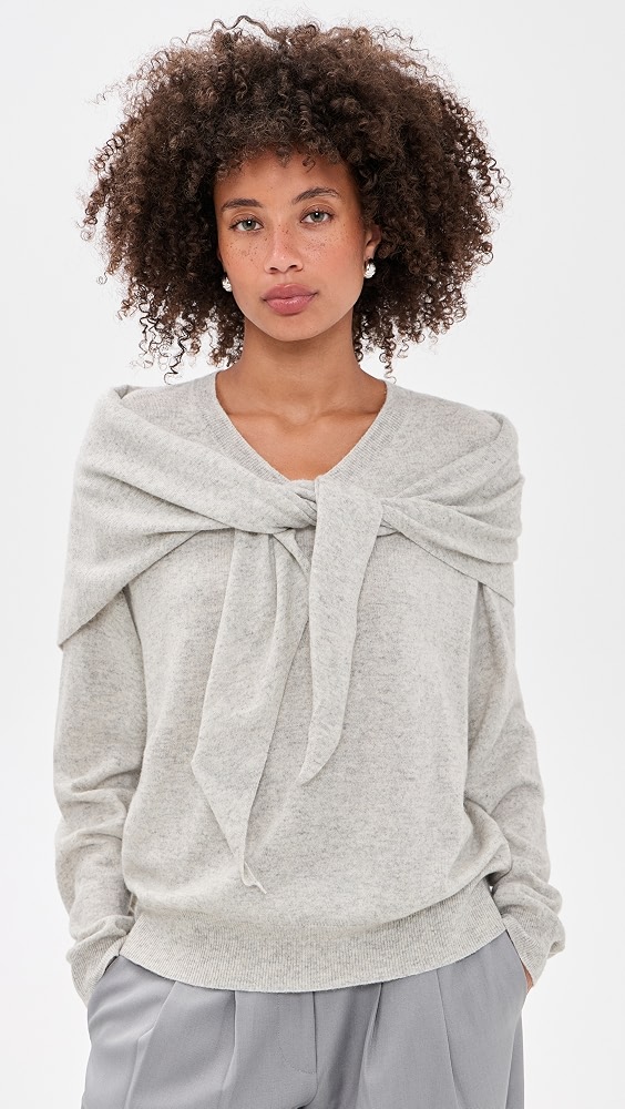 Olsen V Neck Knit Sweater - Slate