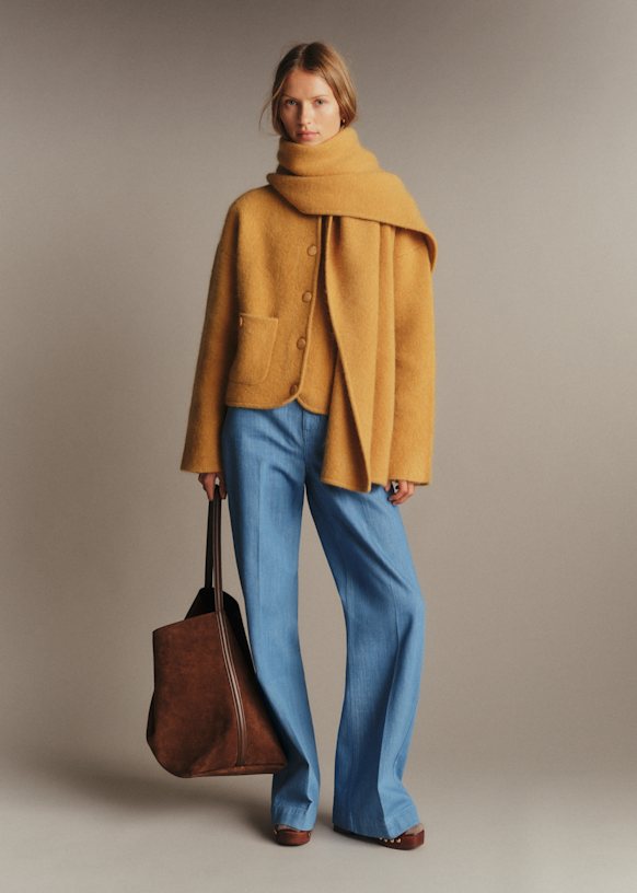 Valentine Jacket - Flax Yellow - Kid Mohair - Sézane