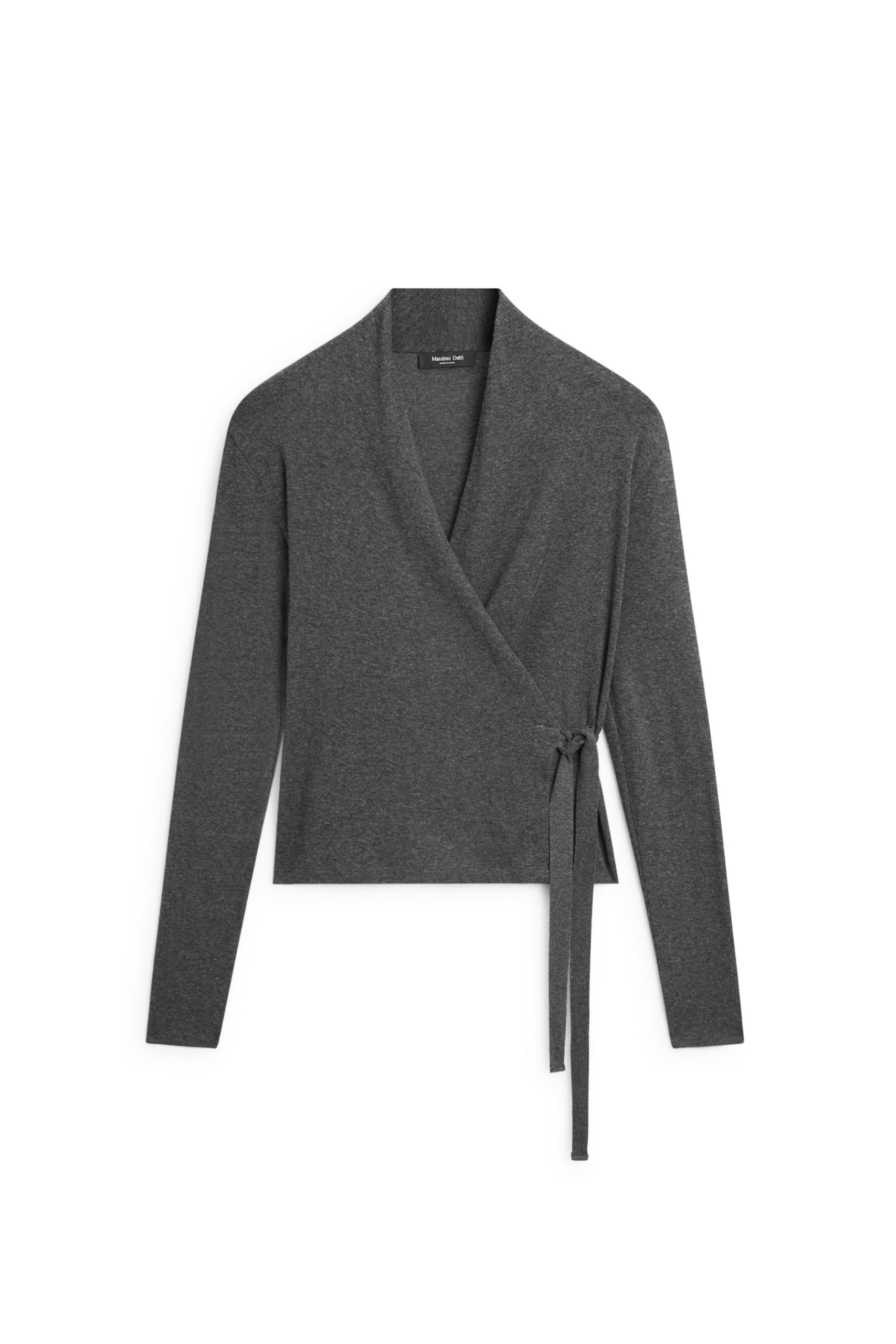 Cotton-Cashmere Blend Wrap T-Shirt
