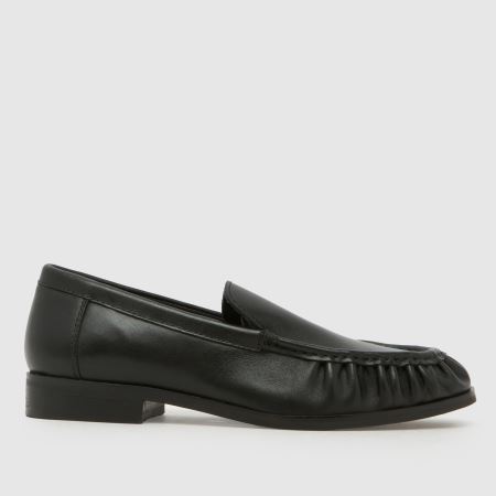 Schuh Lapis Leather Ruched Loafer in Black