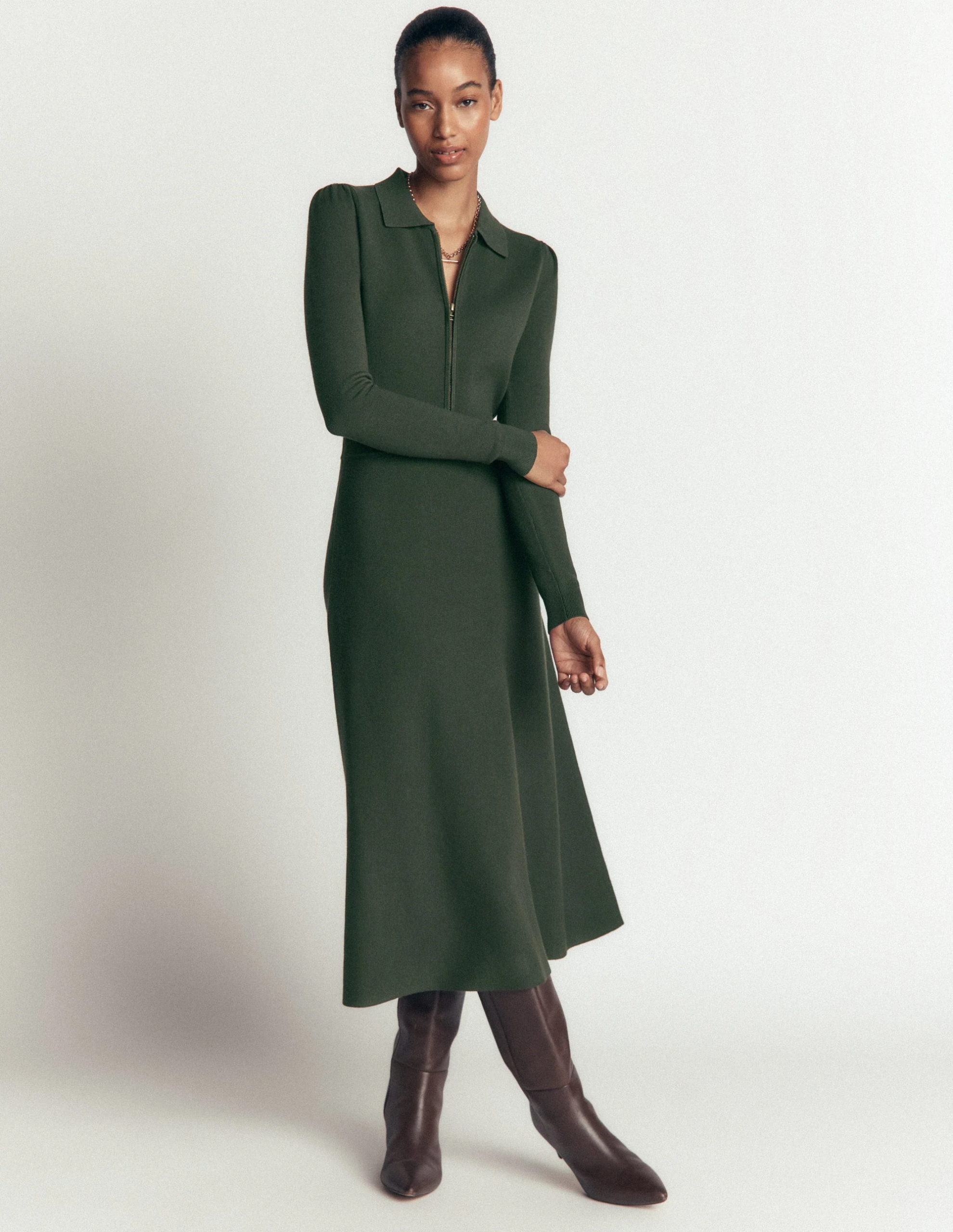 Boden, Fiona Zip Front Knitted Dress