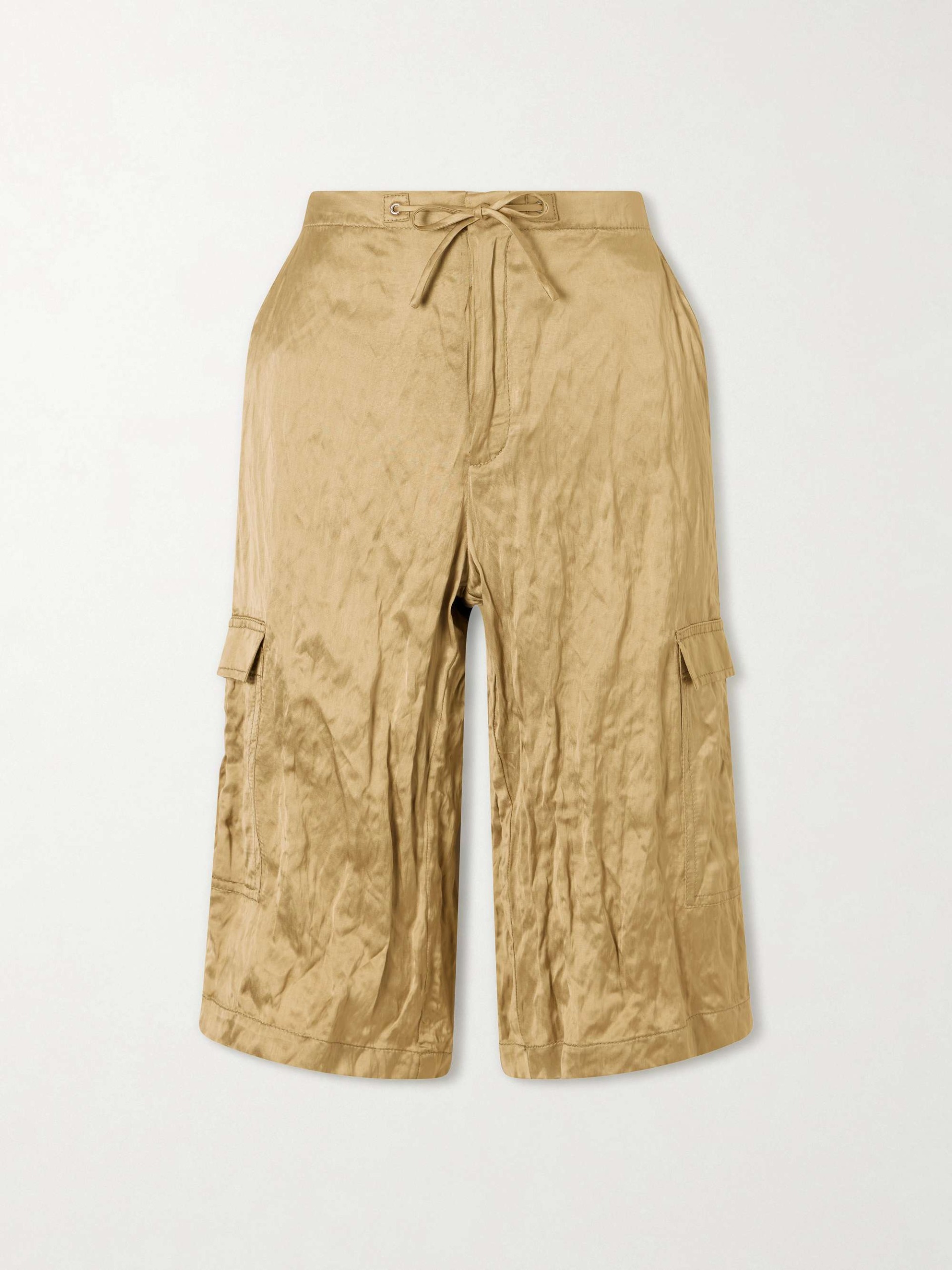 Bromer Crinkled-Satin Straight-Leg Shorts