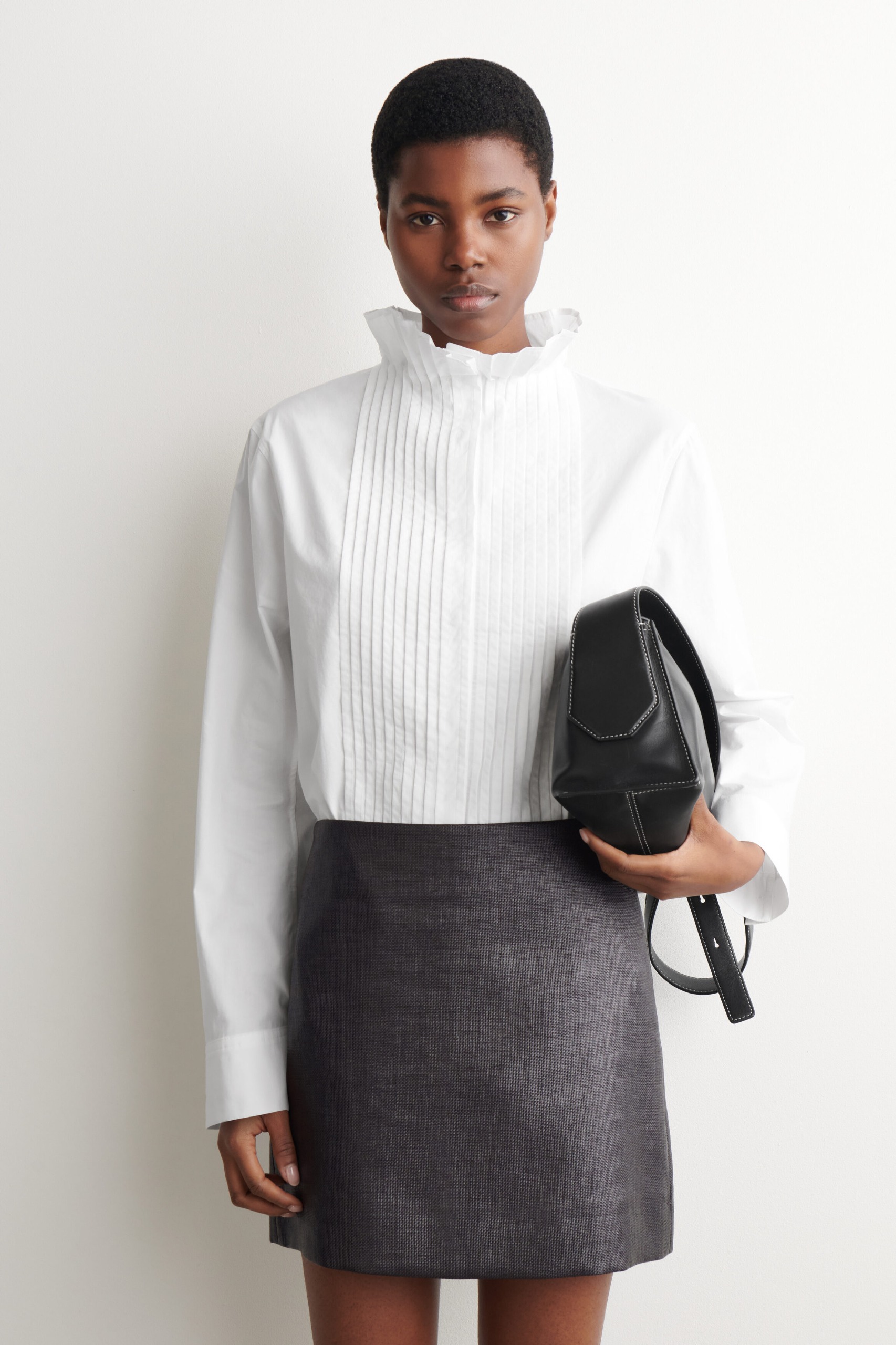 Pintucked Cotton Blouse