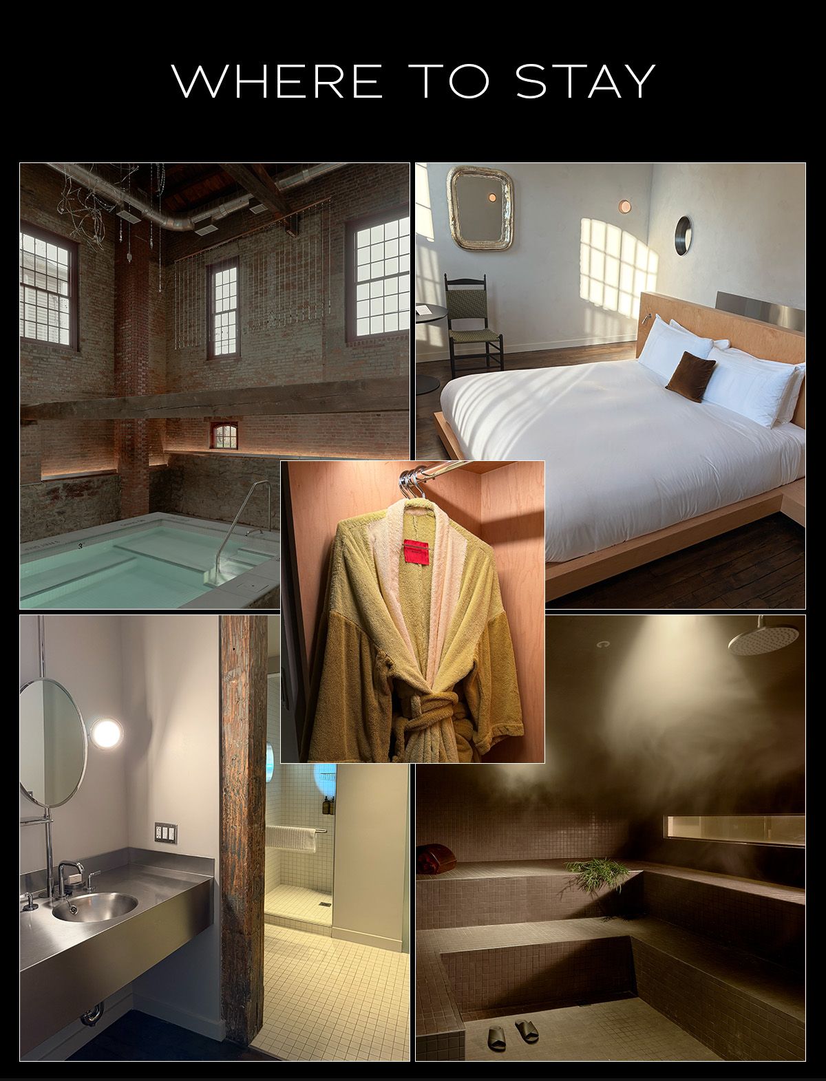 Collage of interiors at Pocketbook Hudson.