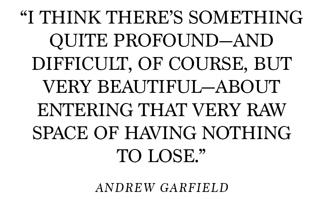 Pull quote from Andrew Garfield's September cover story.