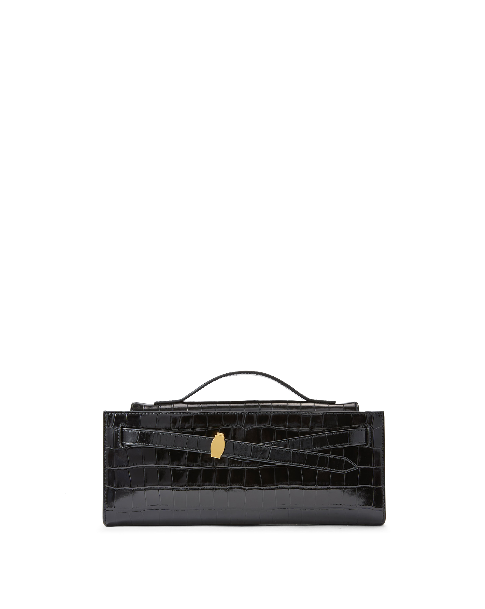 Veronica Beard Dash Clutchblack Croc / Os