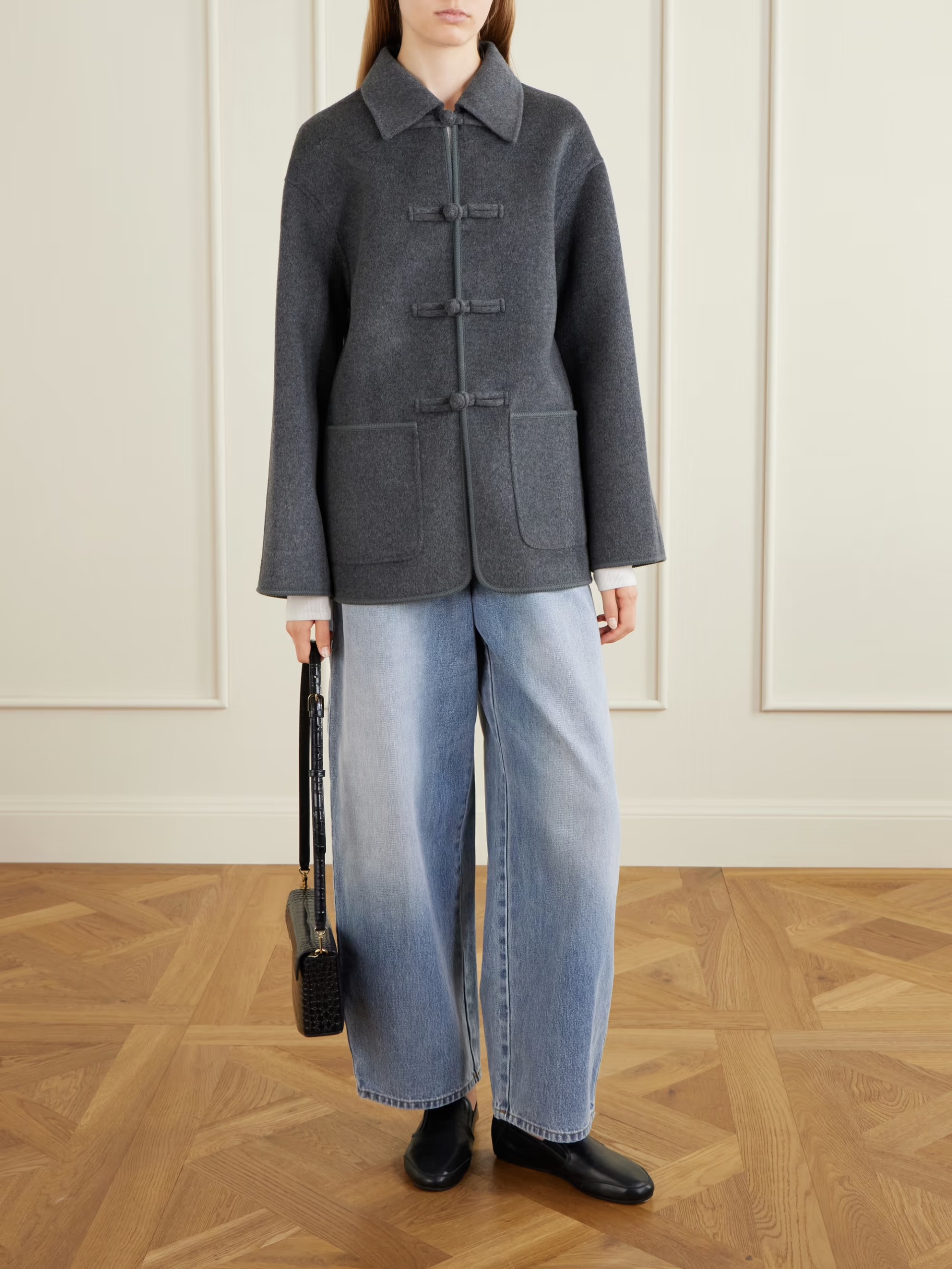 R&oacute;he, Brushed wool and cashmere-blend jacket