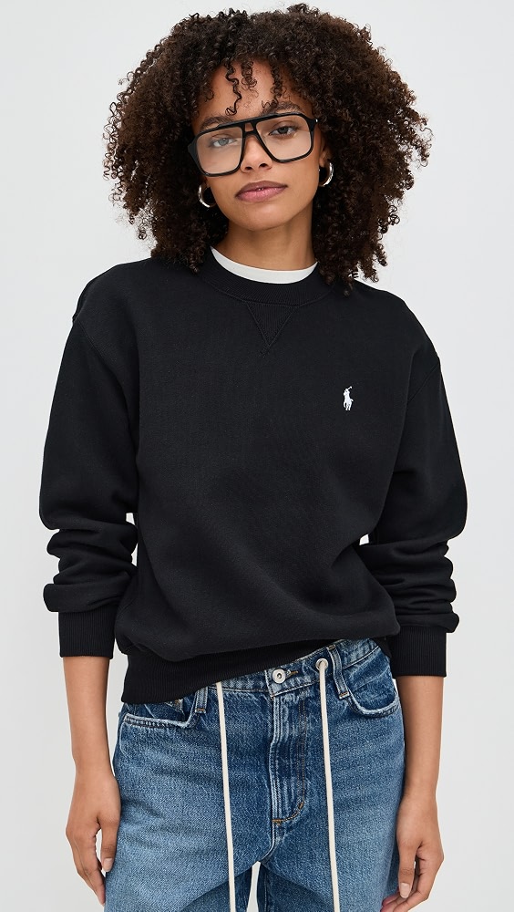 Crew Neck Sweatshirt - Polo Black