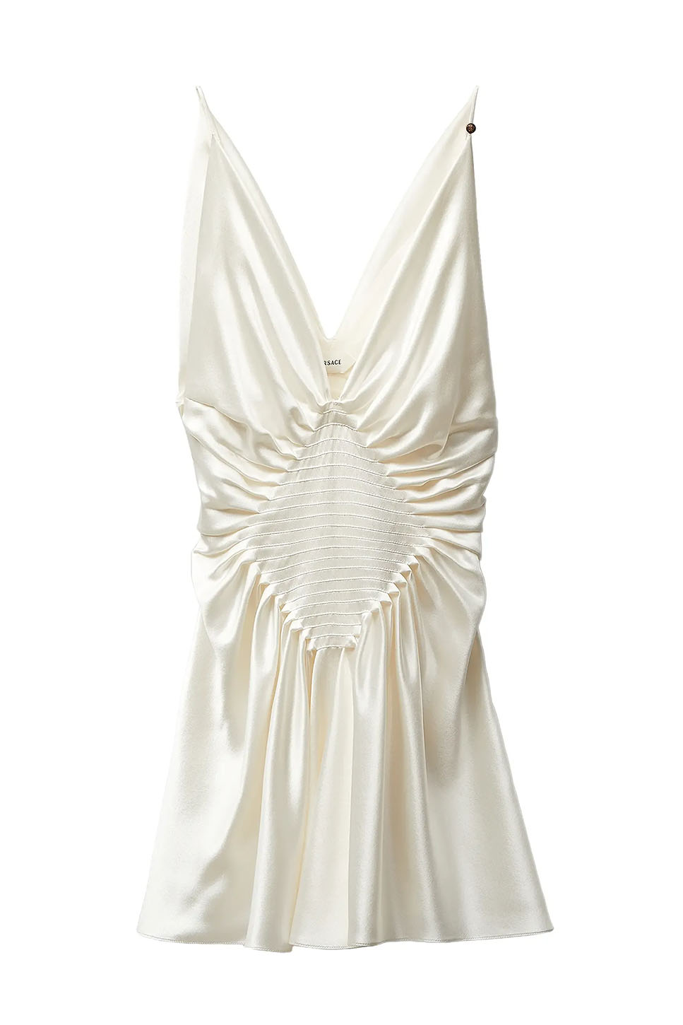 Gathered Silk Satin Cocktail Minidress