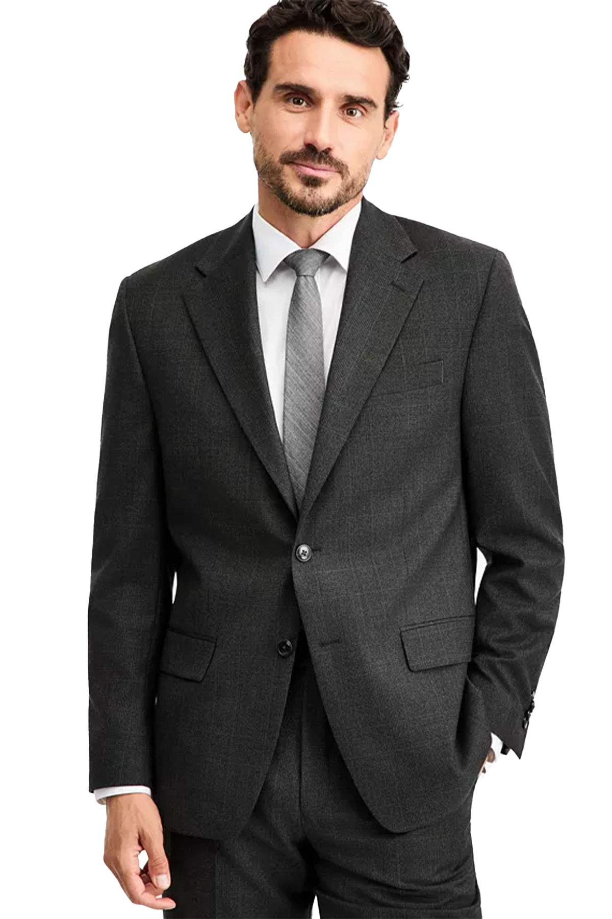 Michael Kors, Men's Classic-Fit Wool-Blend Stretch Plaid Suit Separate Jacket
