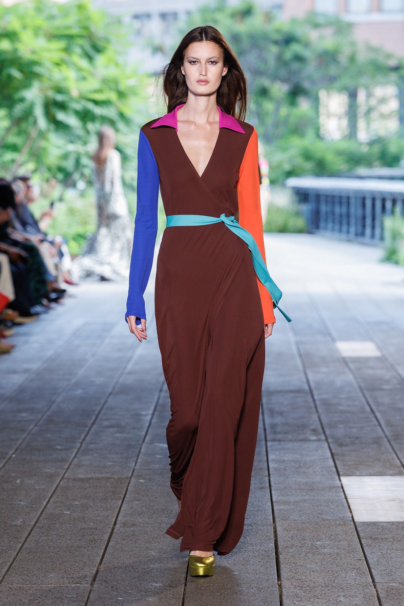 Model on DVF runway during New York Fashion Week spring/summer 2027.