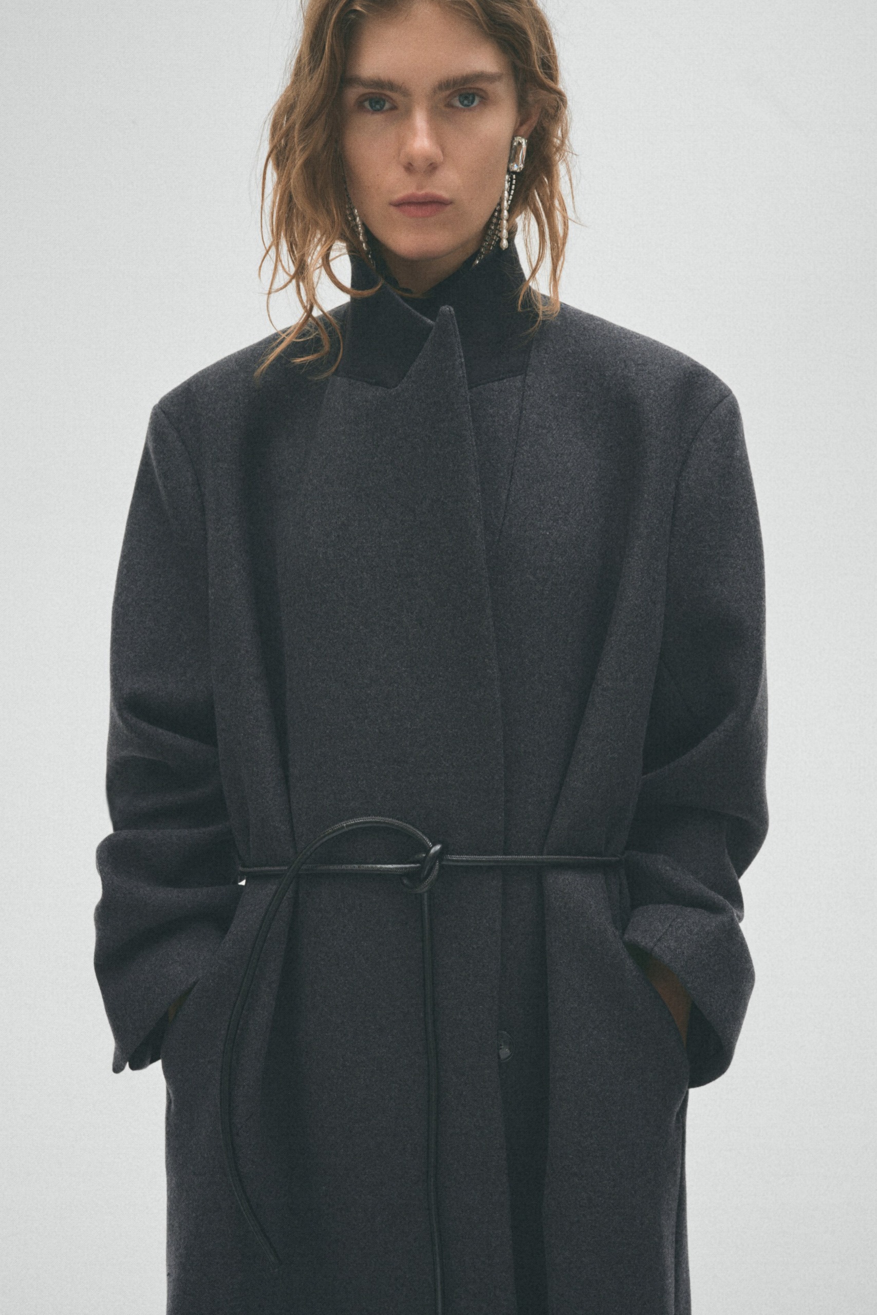 Tie-Belt Wool-Blend Coat
