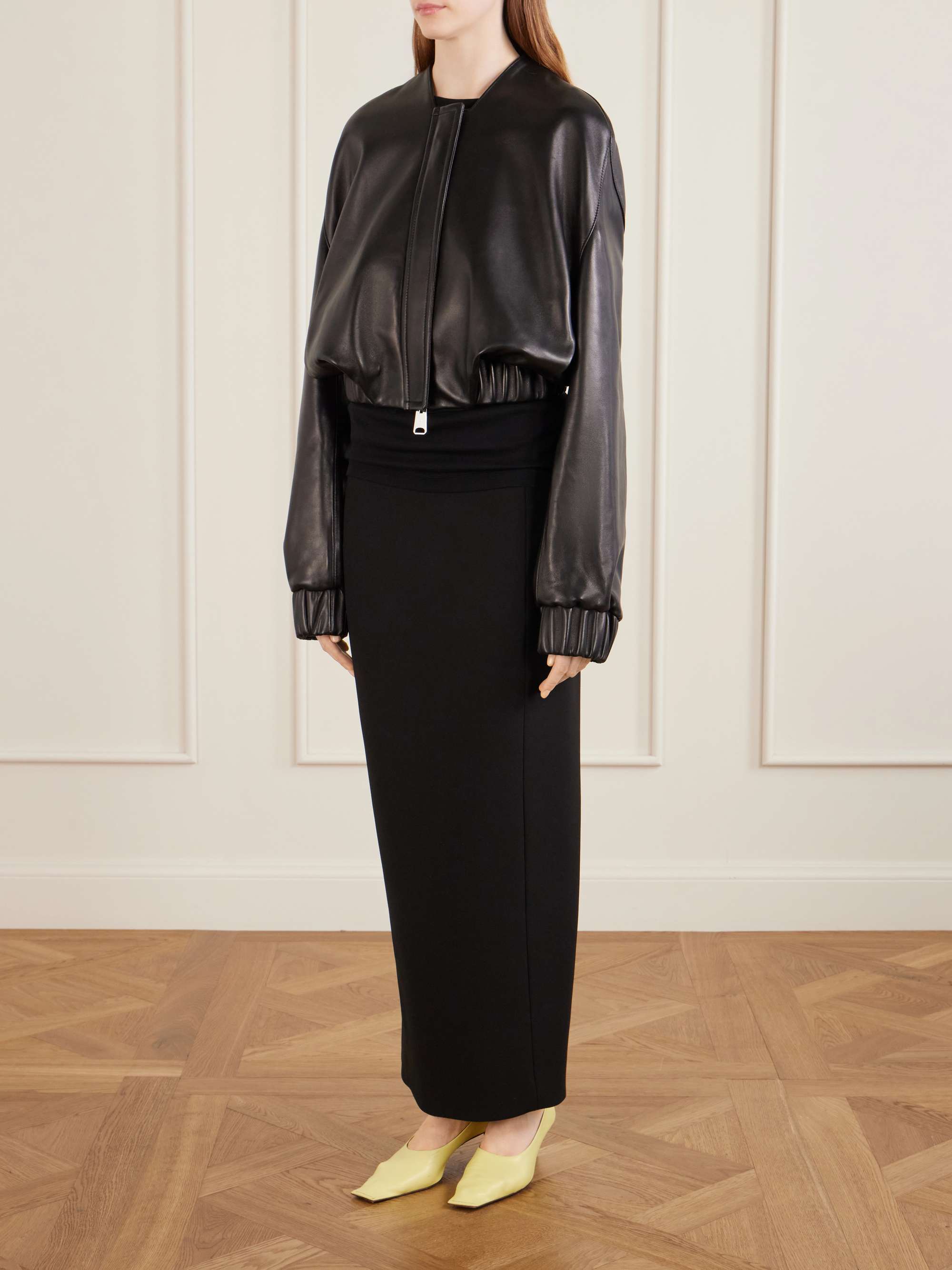 Cordan Cropped Leather Jacket