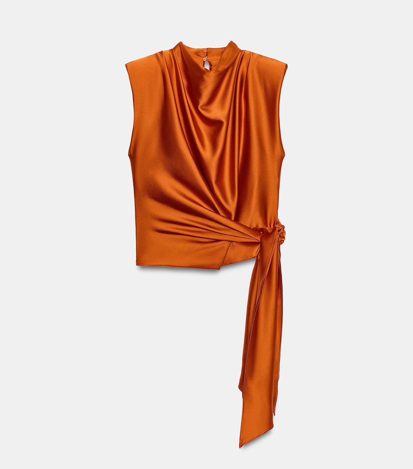 ZARA, Knotted Satin Effect Top