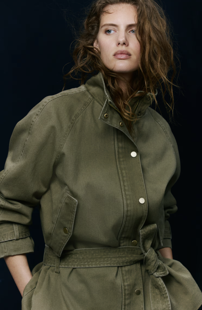 H&M , Belted Cotton Twill Jacket