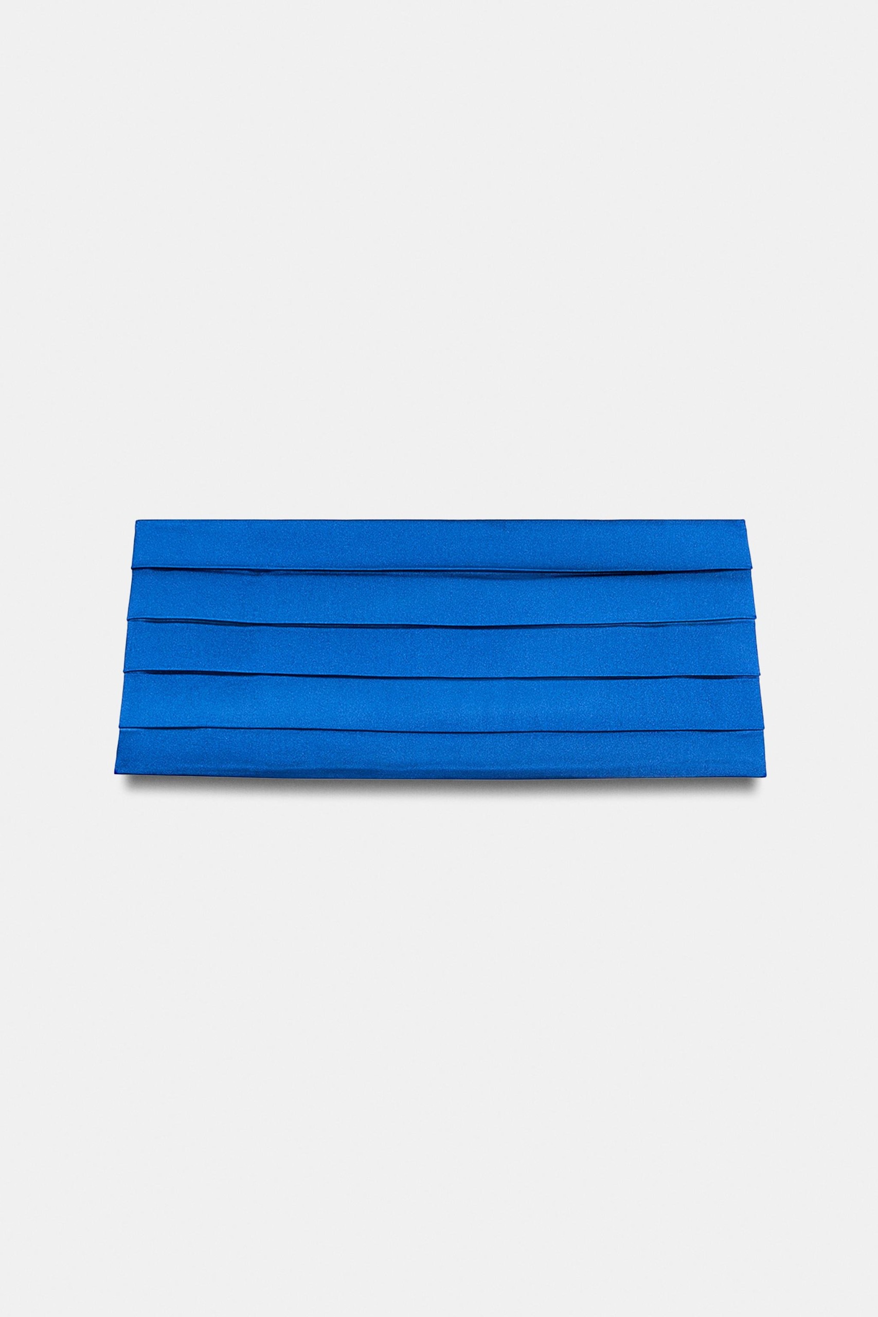 ZARA, Pleated Cummerbund Belt - Bluish - M