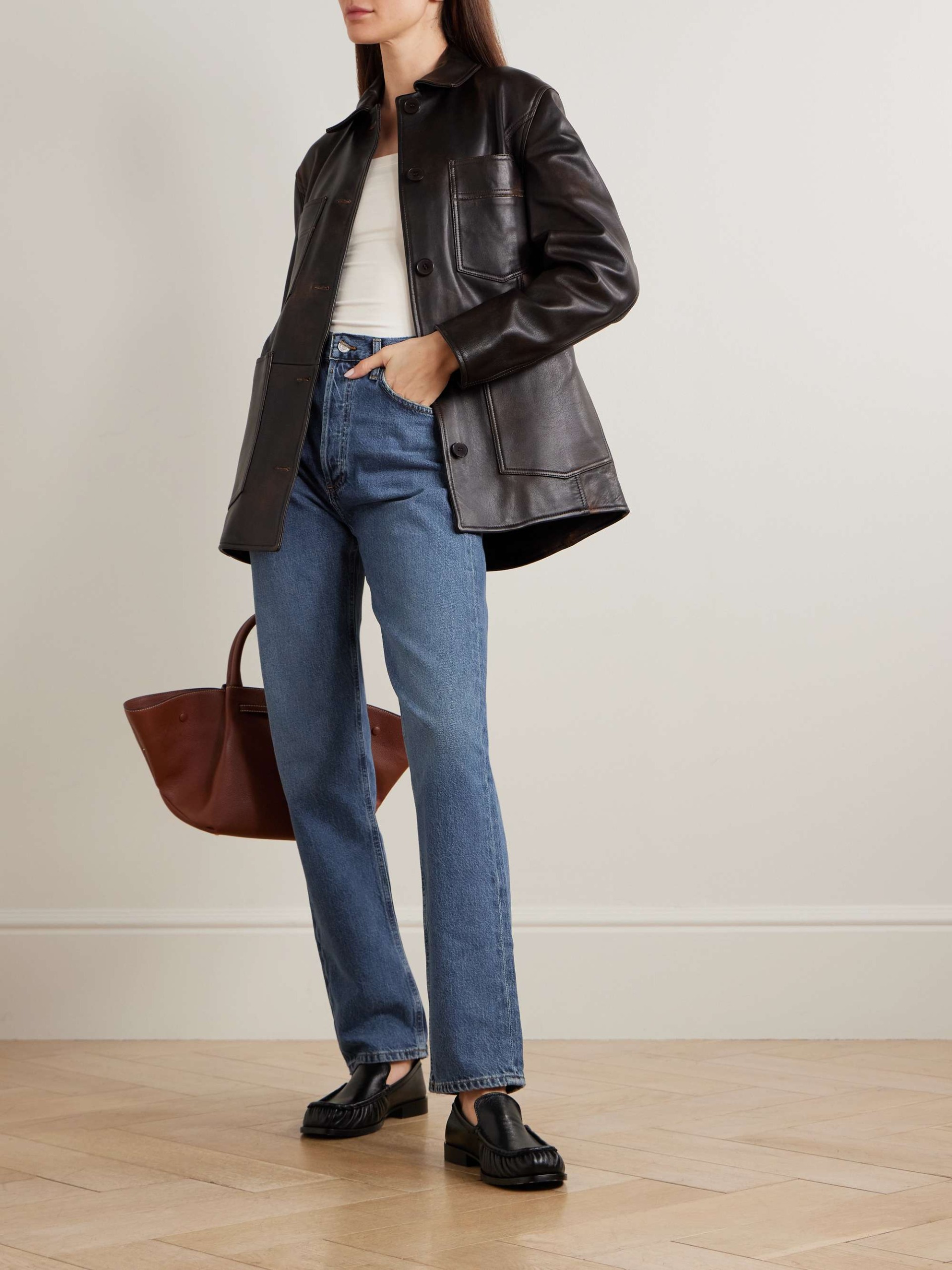 90's Pinch Waist Long Organic High-Rise Straight-Leg Jeans