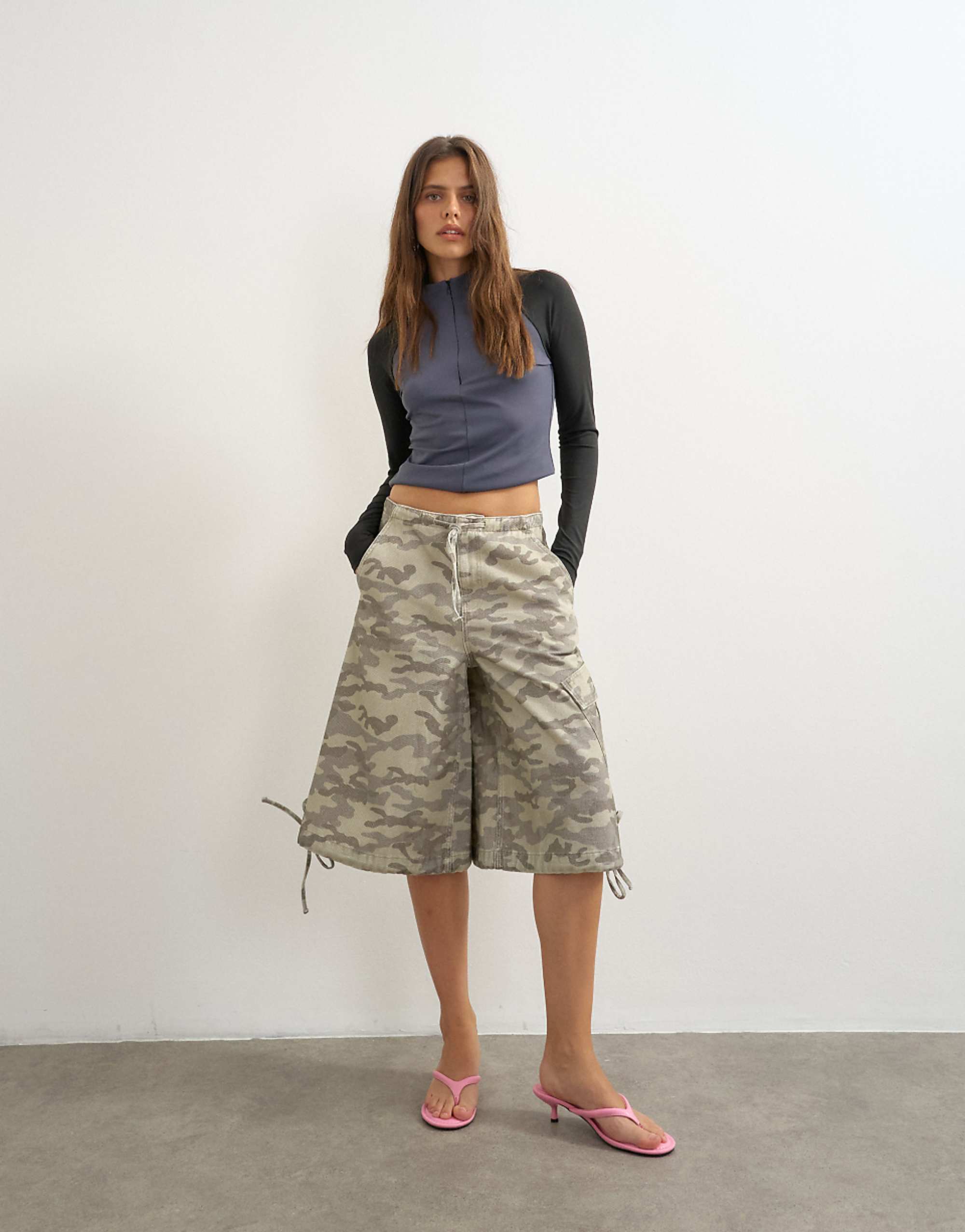 Topshop Denim Baggy Camo Jorts