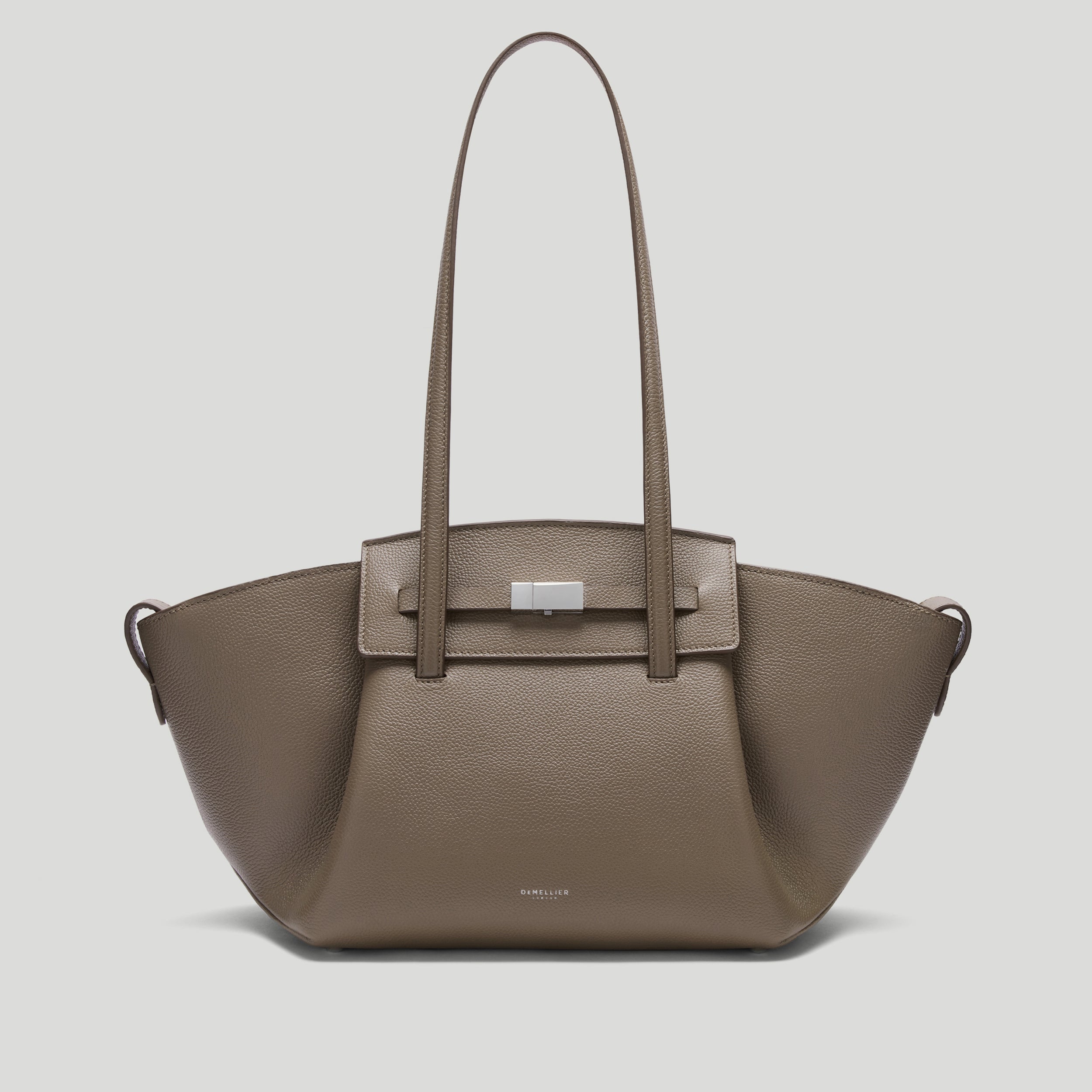 The Midi Brooklyn | Dark Taupe Small Grain | Demellier