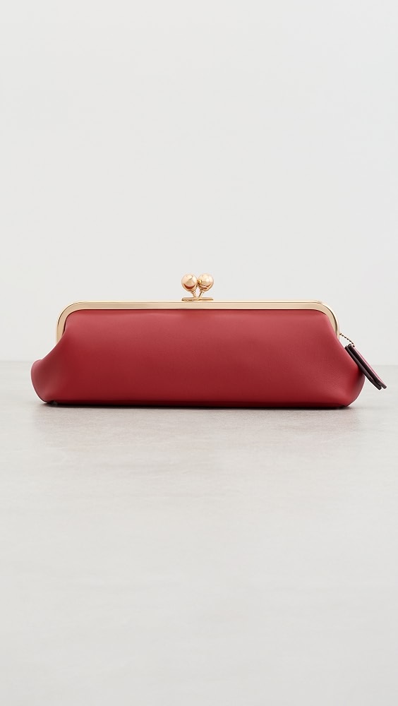 Leather Kisslock Frame Bag 30 - Poppy