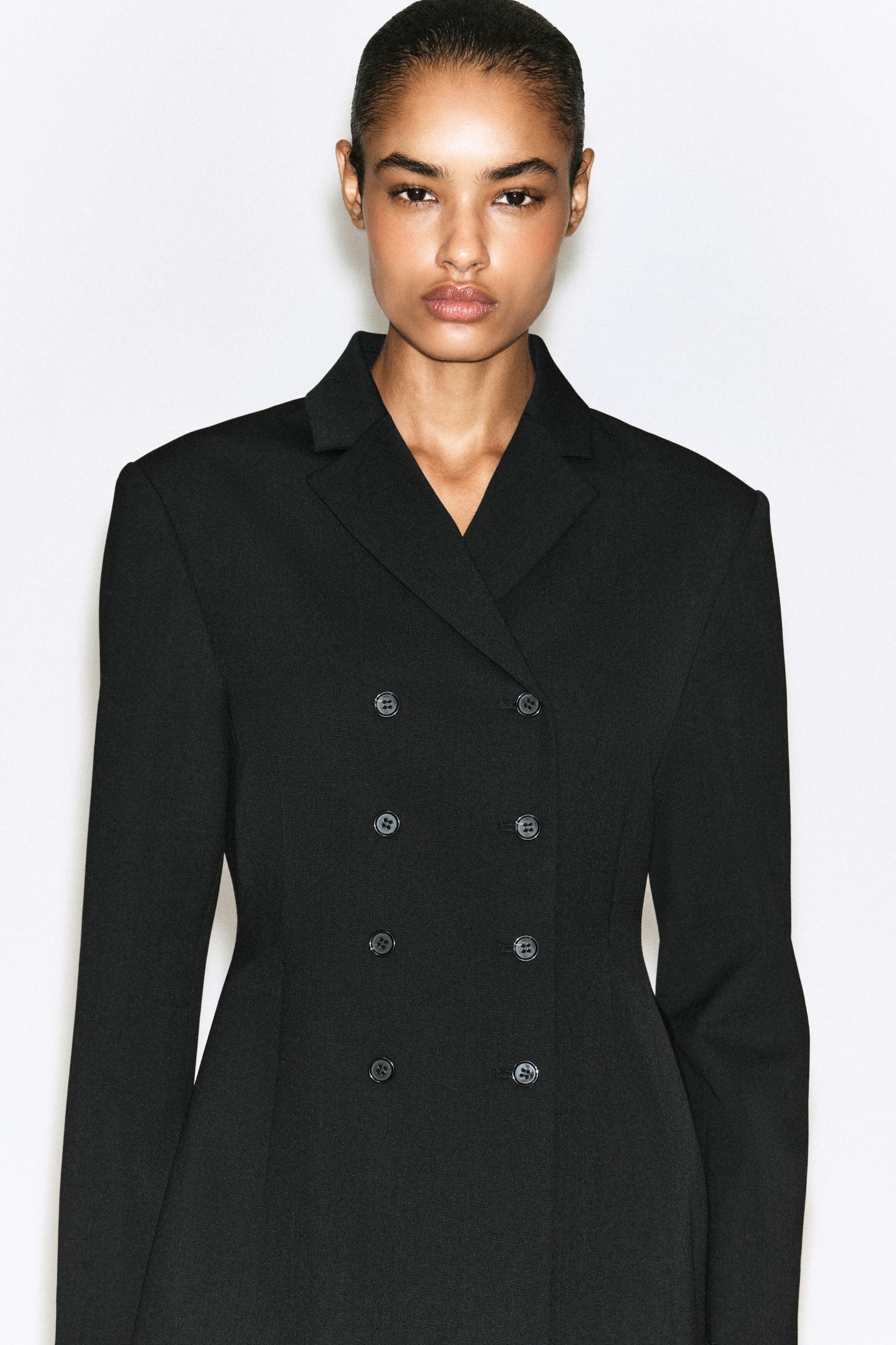 Double-Breasted Peplum Blazer