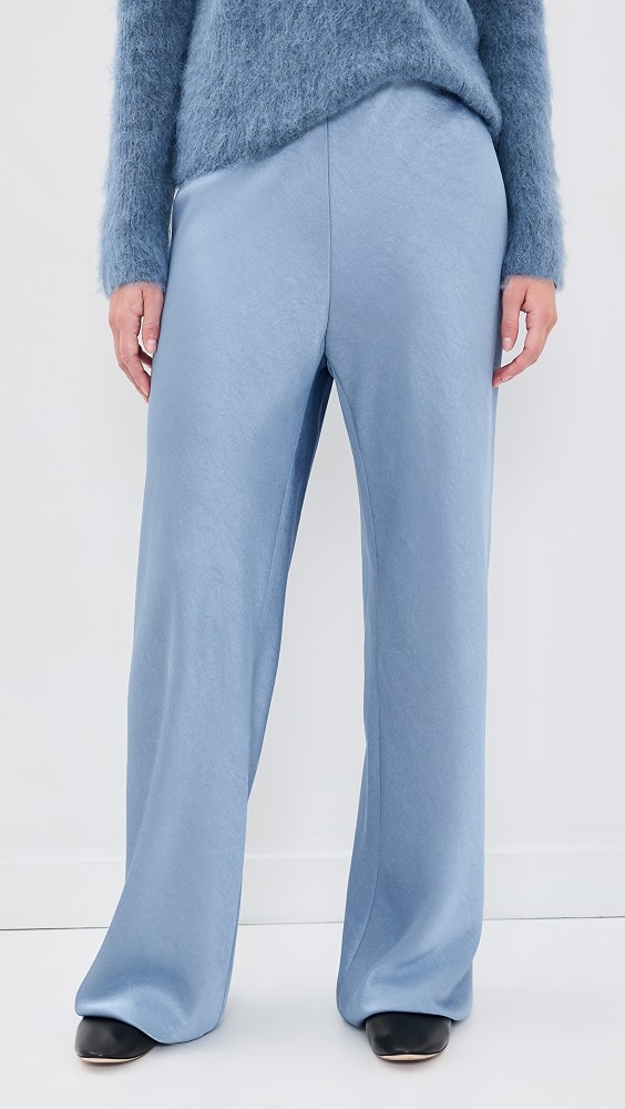 Colette Fluid Satin Bias Pants - Delphite