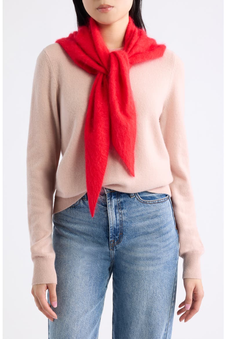 Brushed Wool & Cashmere Large Triangular Scarf