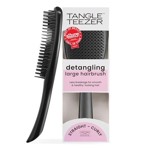 Tangle Teezer Large Ultimate Detangler Brush, Straight to Wavy Hair, Black