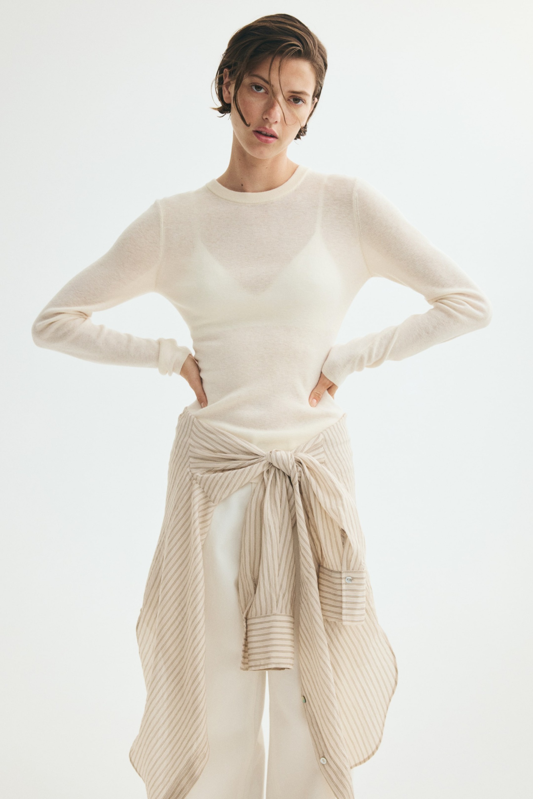 Fine-Knit Cashmere-Blend Top